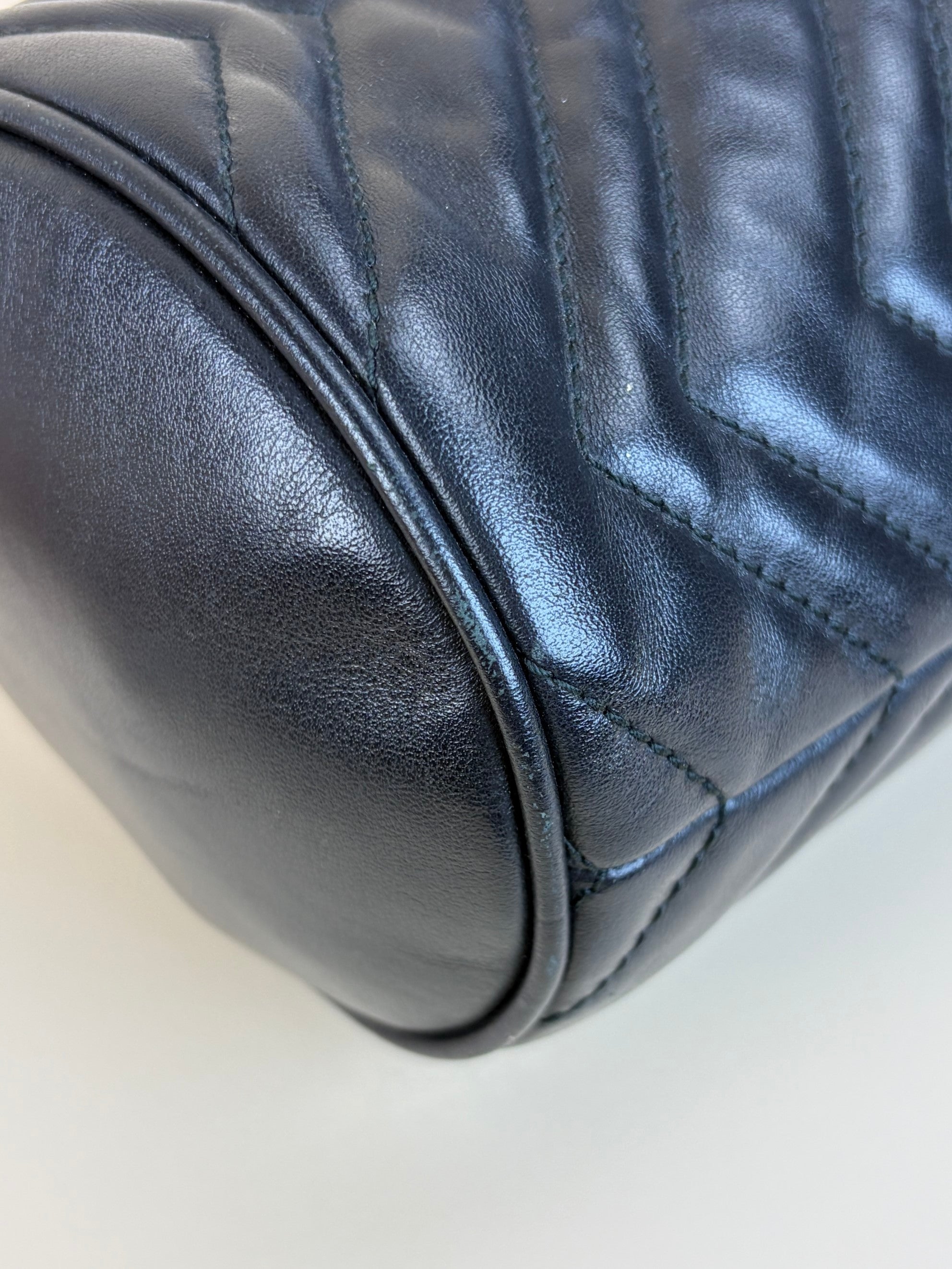 Gucci Black GG Marmont Mini Bucket Bag