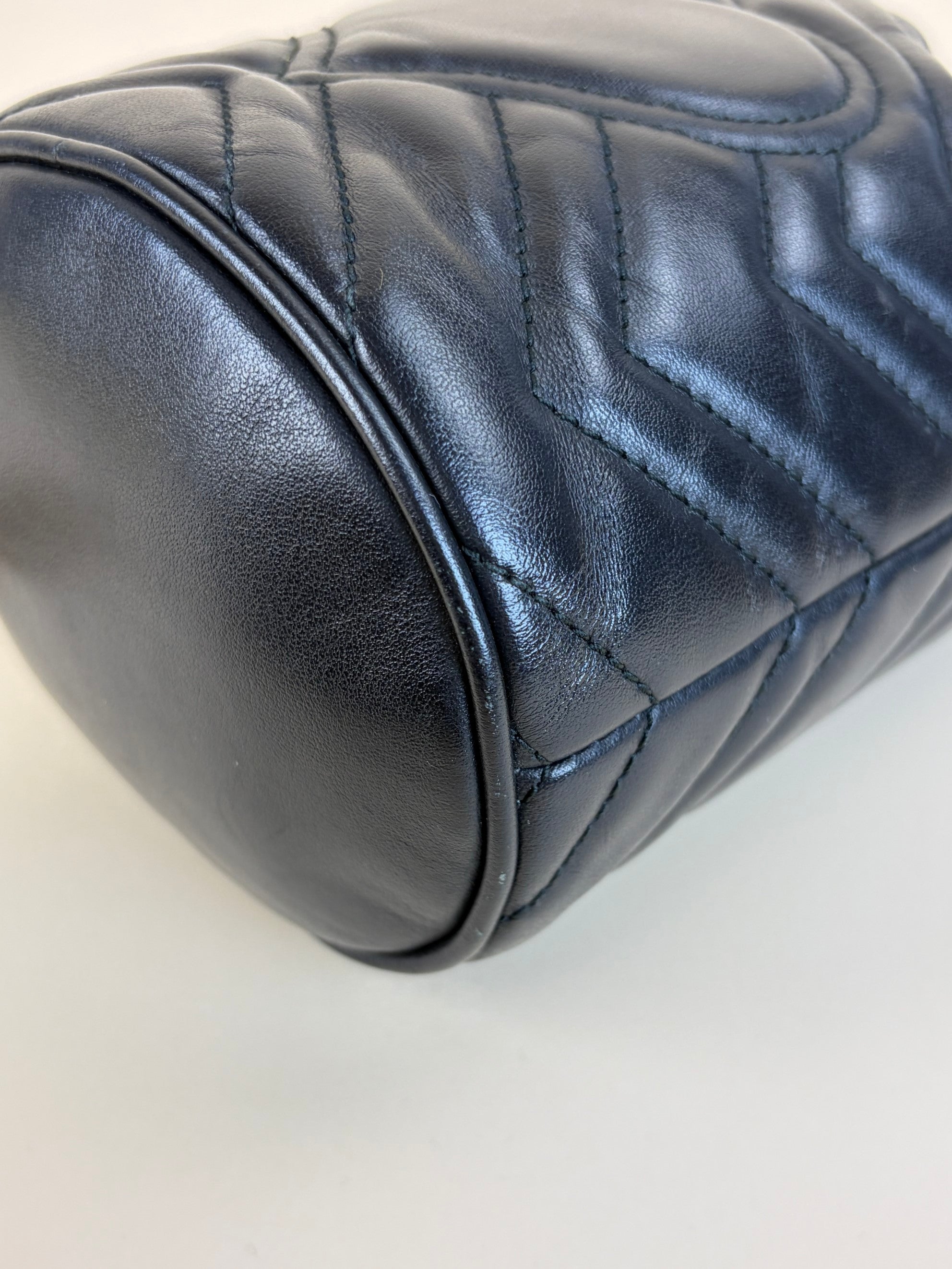 Gucci Black GG Marmont Mini Bucket Bag