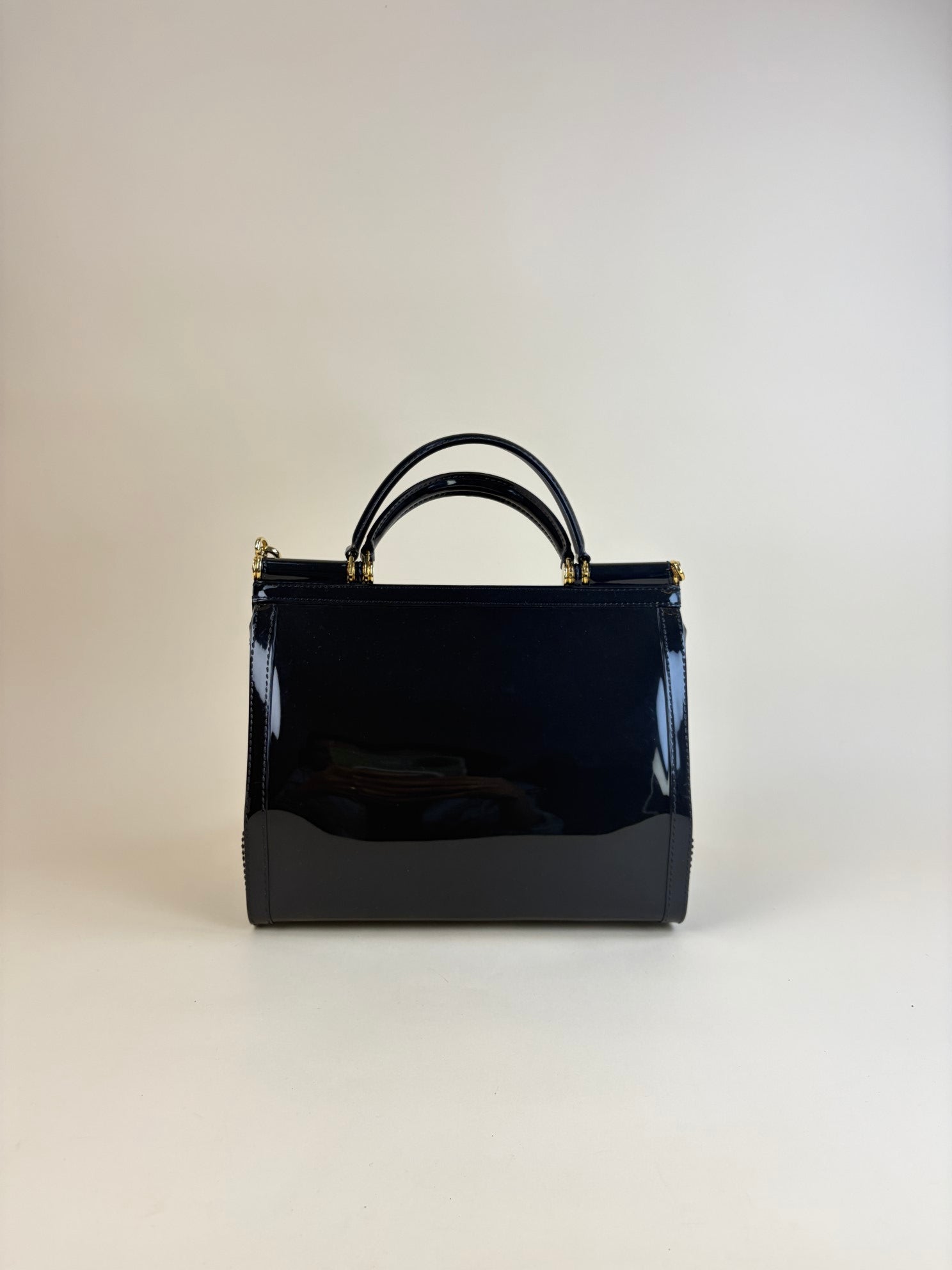 Dolce & Gabbana Black Rubber Sicily Bag