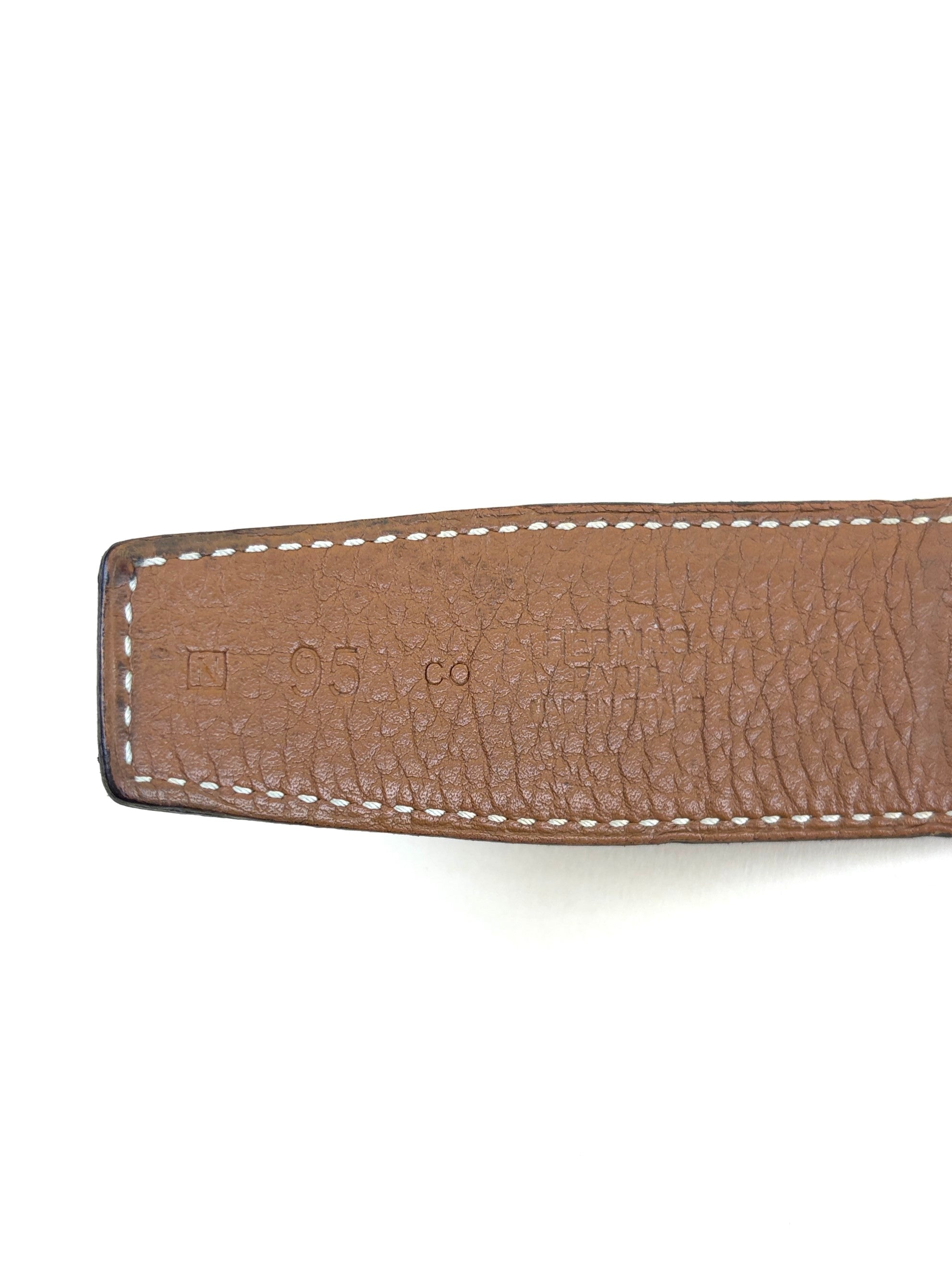 Hermes h belt buckle and reversible leather strap 33mm
