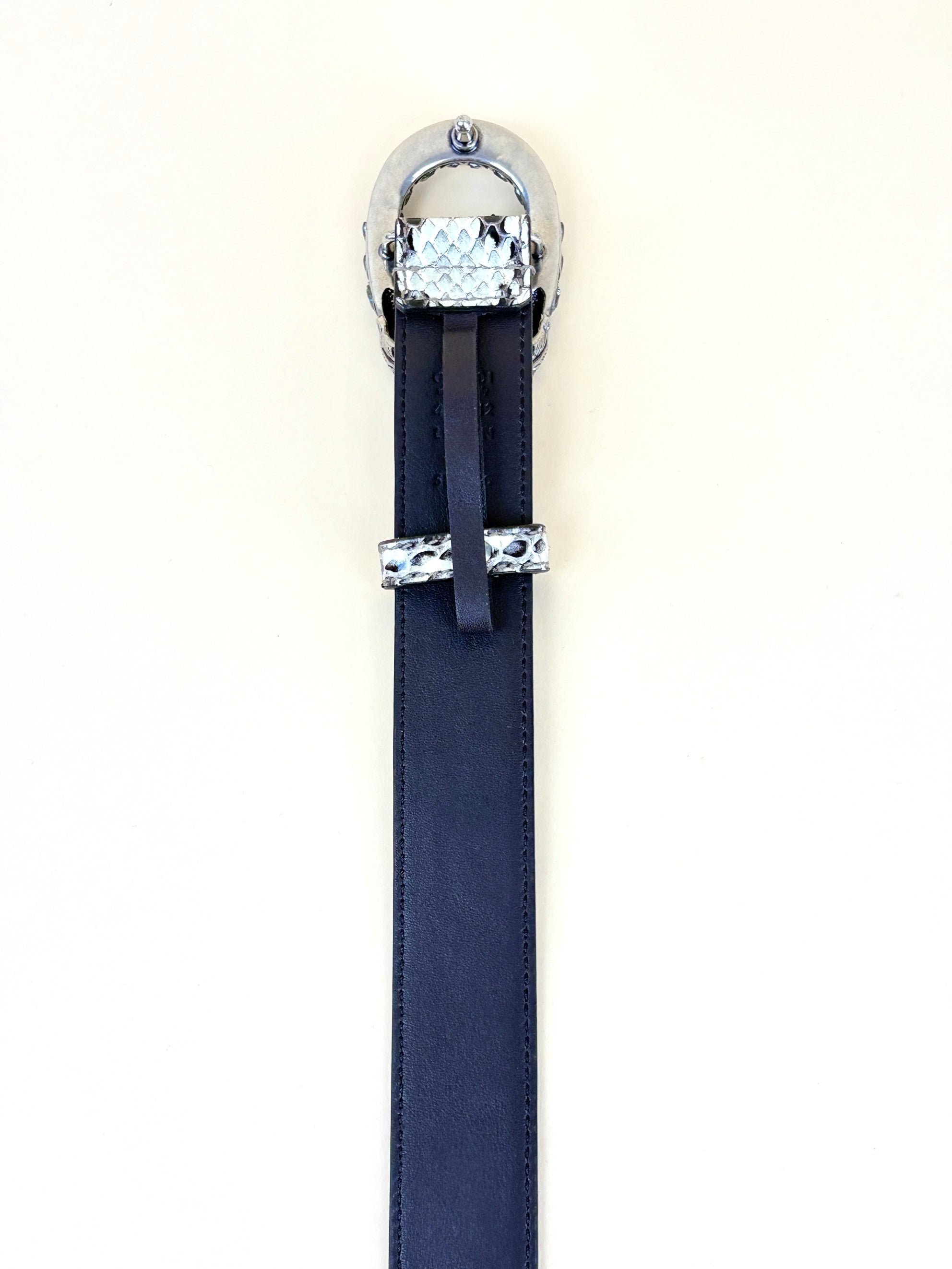 Gucci snakeskin belt with crystal Dionysus buckle