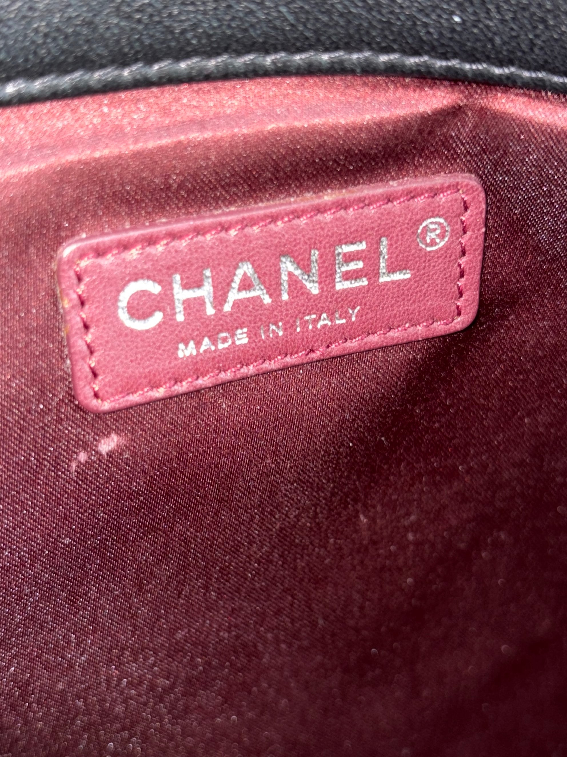 Chanel Black calfskin flap portfolio clutch