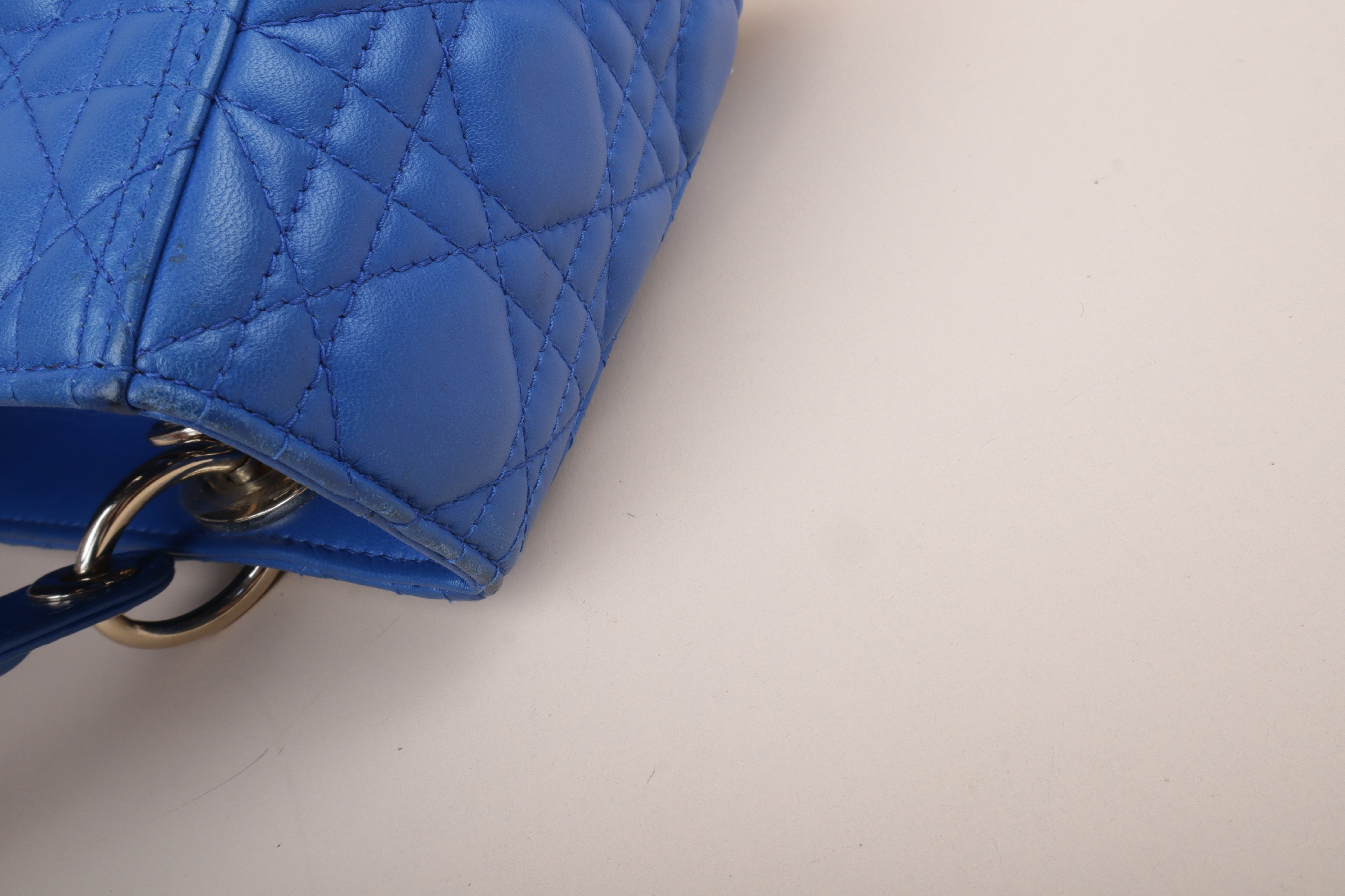 Christian Dior Blue Medium Lady Dior Tote Bag