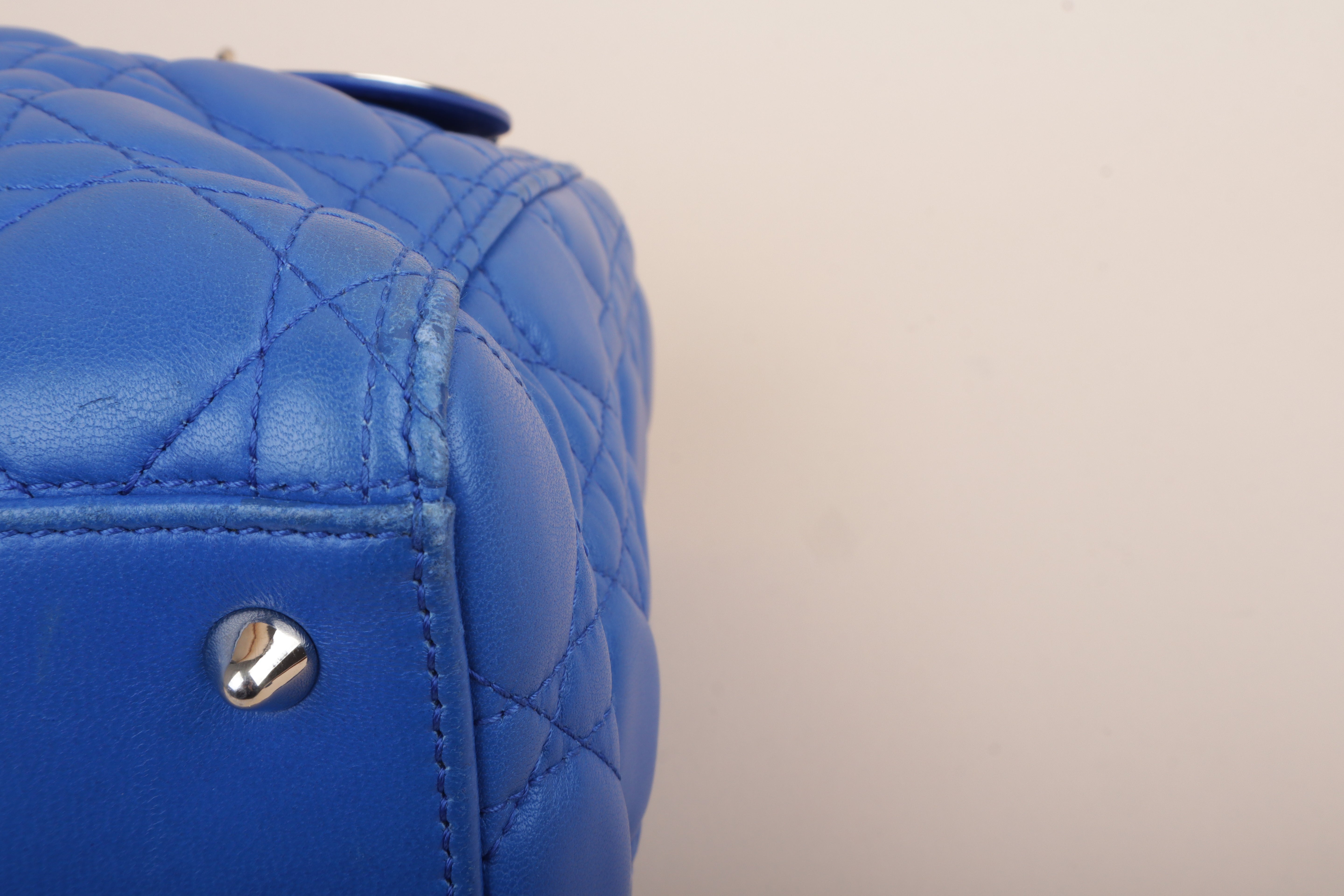 Christian Dior Blue Medium Lady Dior Tote Bag