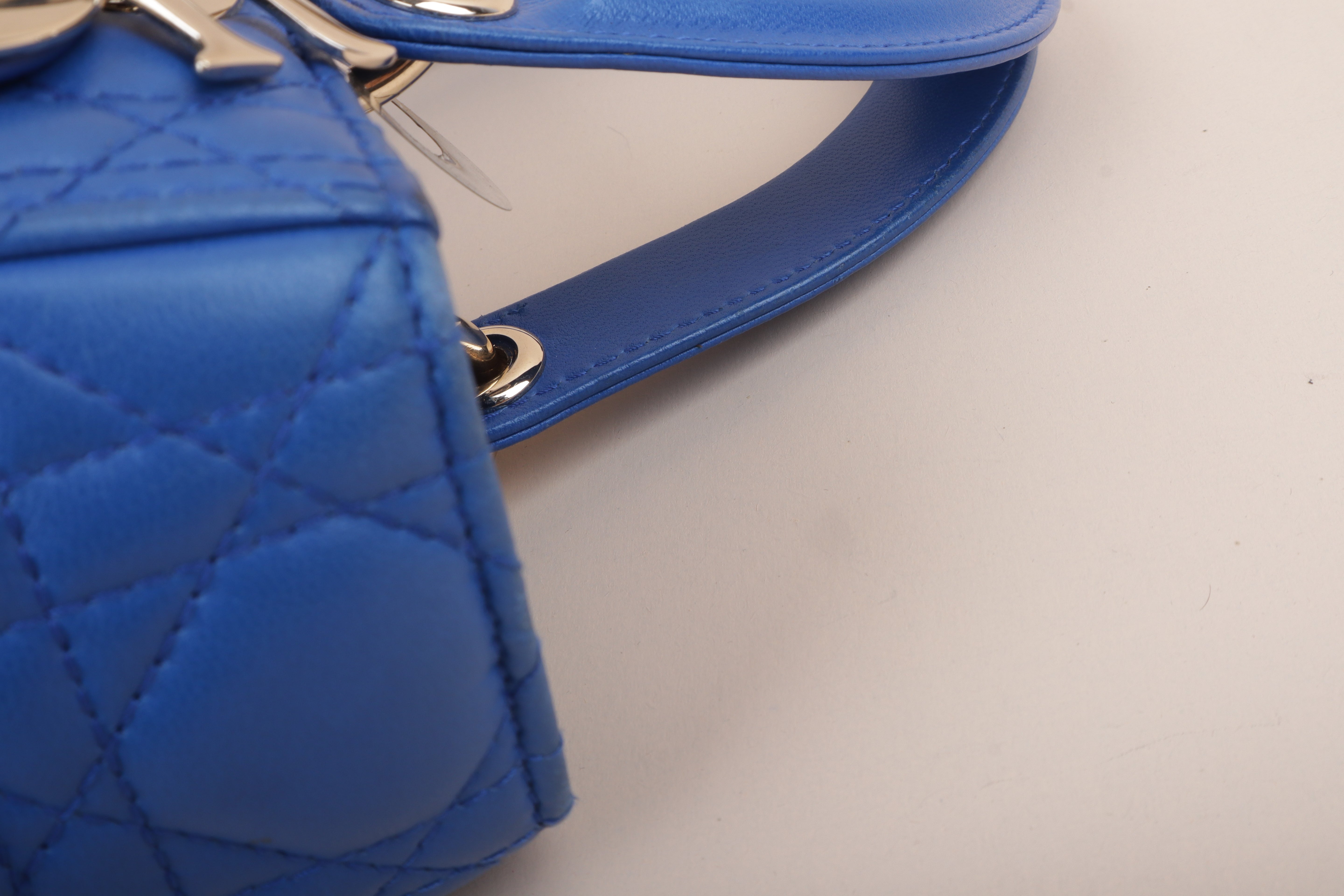 Christian Dior Blue Medium Lady Dior Tote Bag