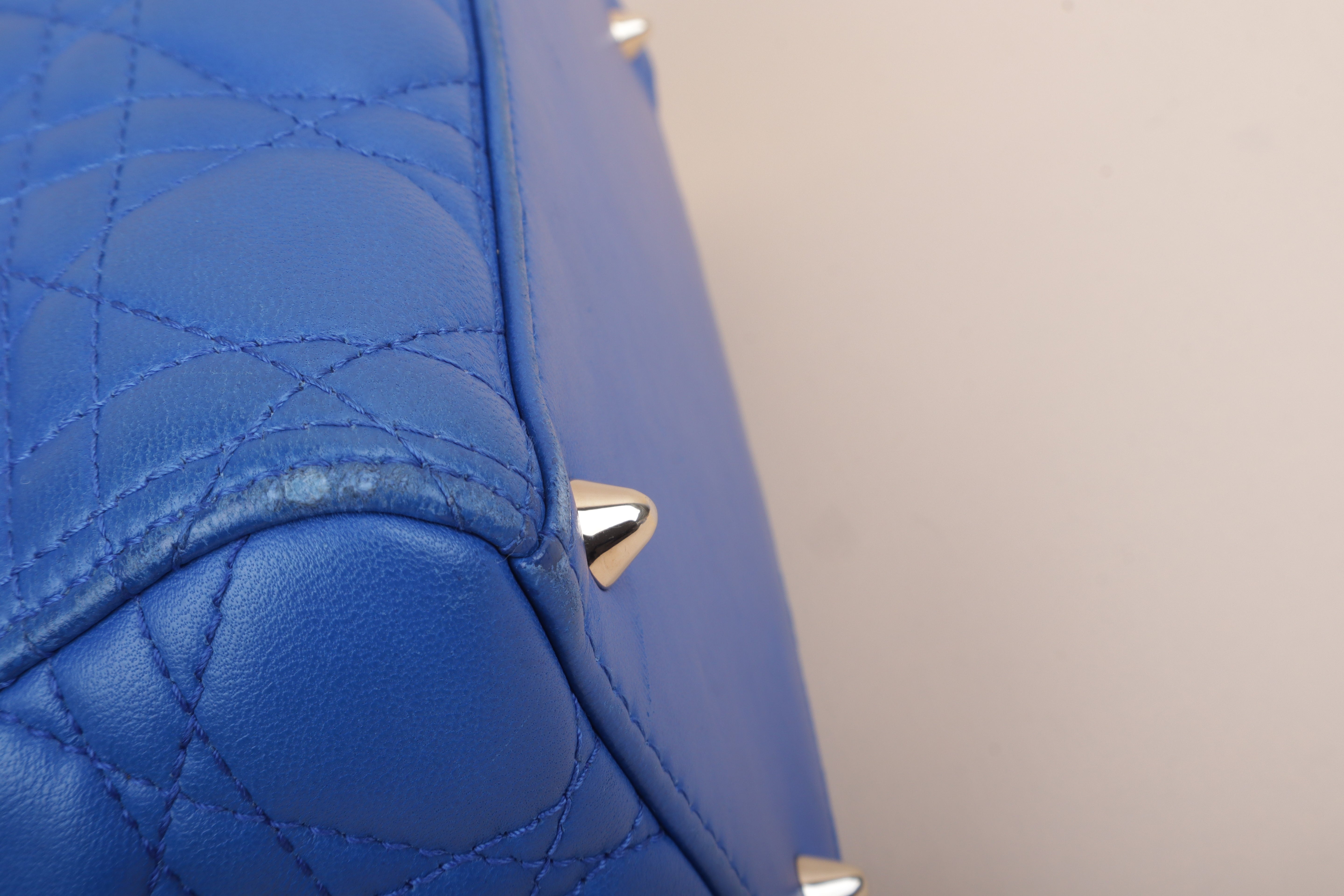 Christian Dior Blue Medium Lady Dior Tote Bag