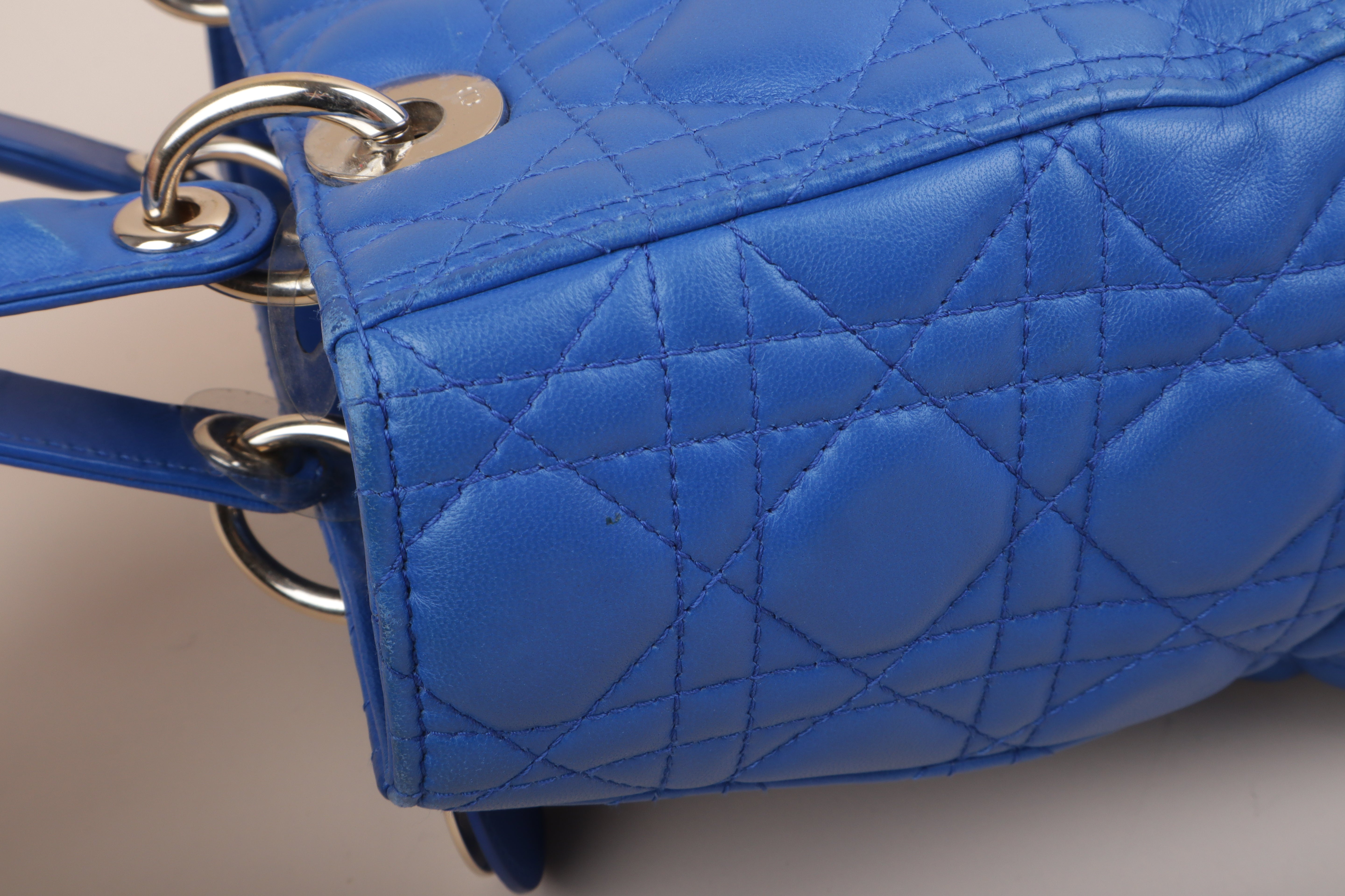 Christian Dior Blue Medium Lady Dior Tote Bag