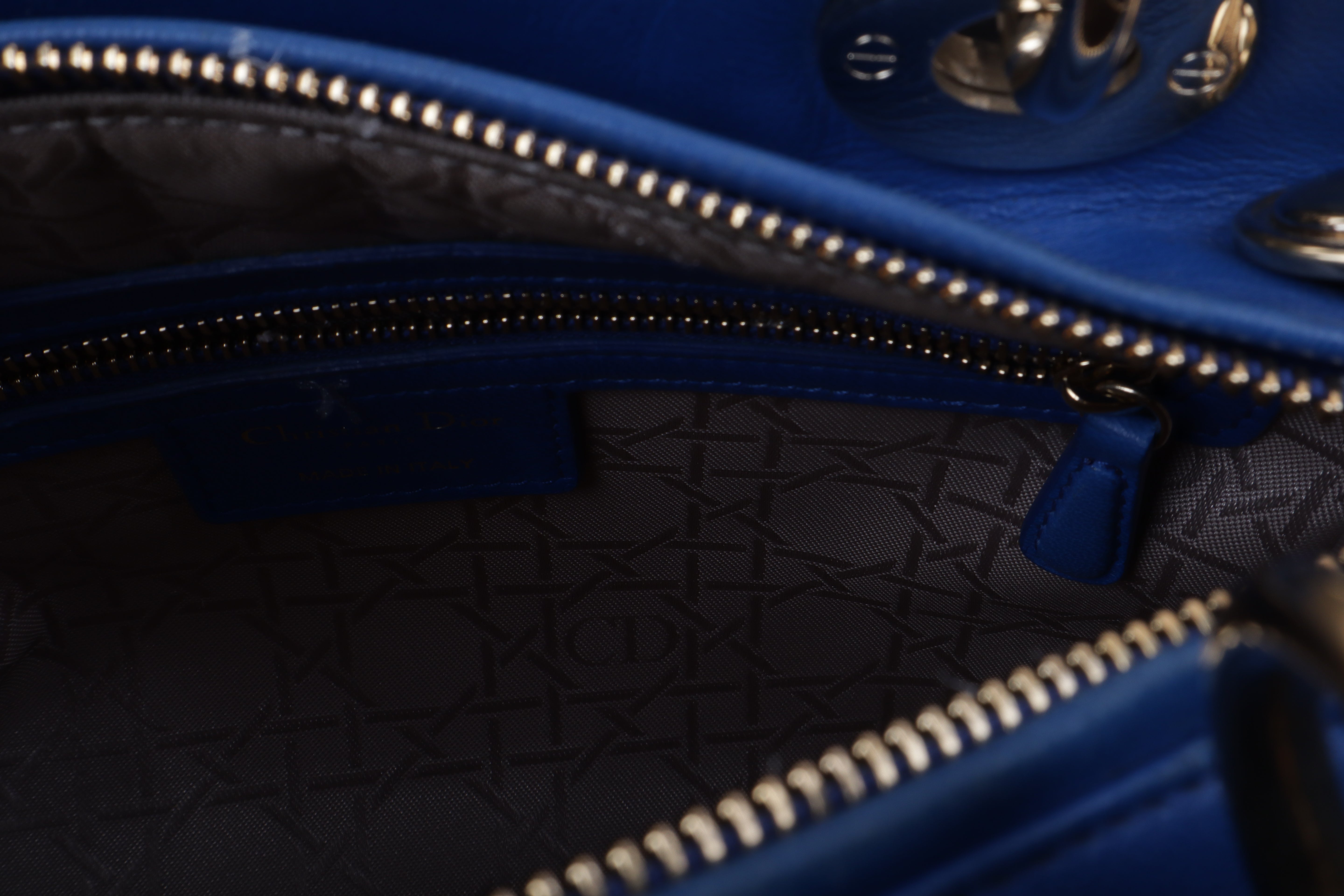 Christian Dior Blue Medium Lady Dior Tote Bag