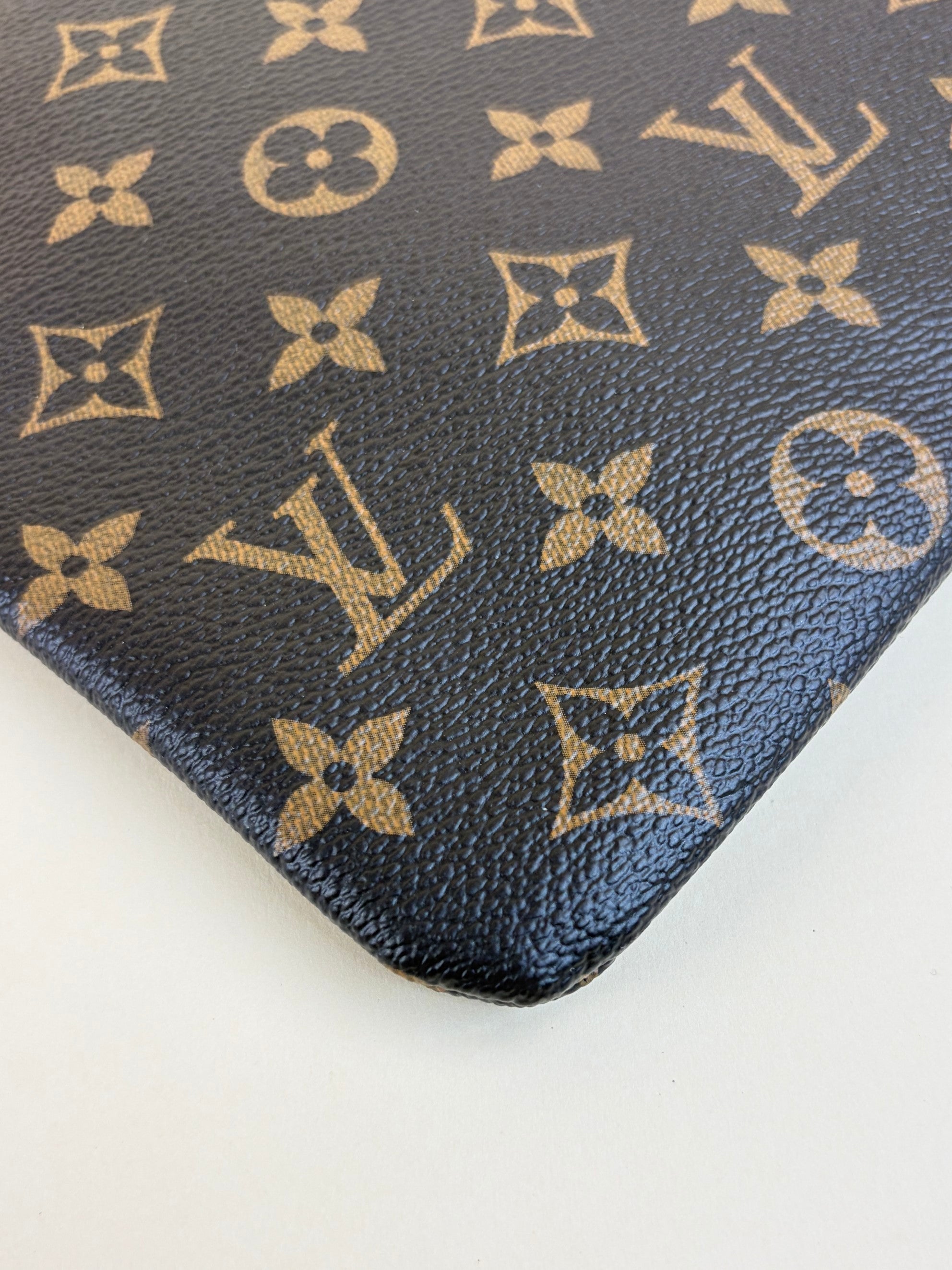 louis Vuitton black calfskin and monogram canvas daily pouch