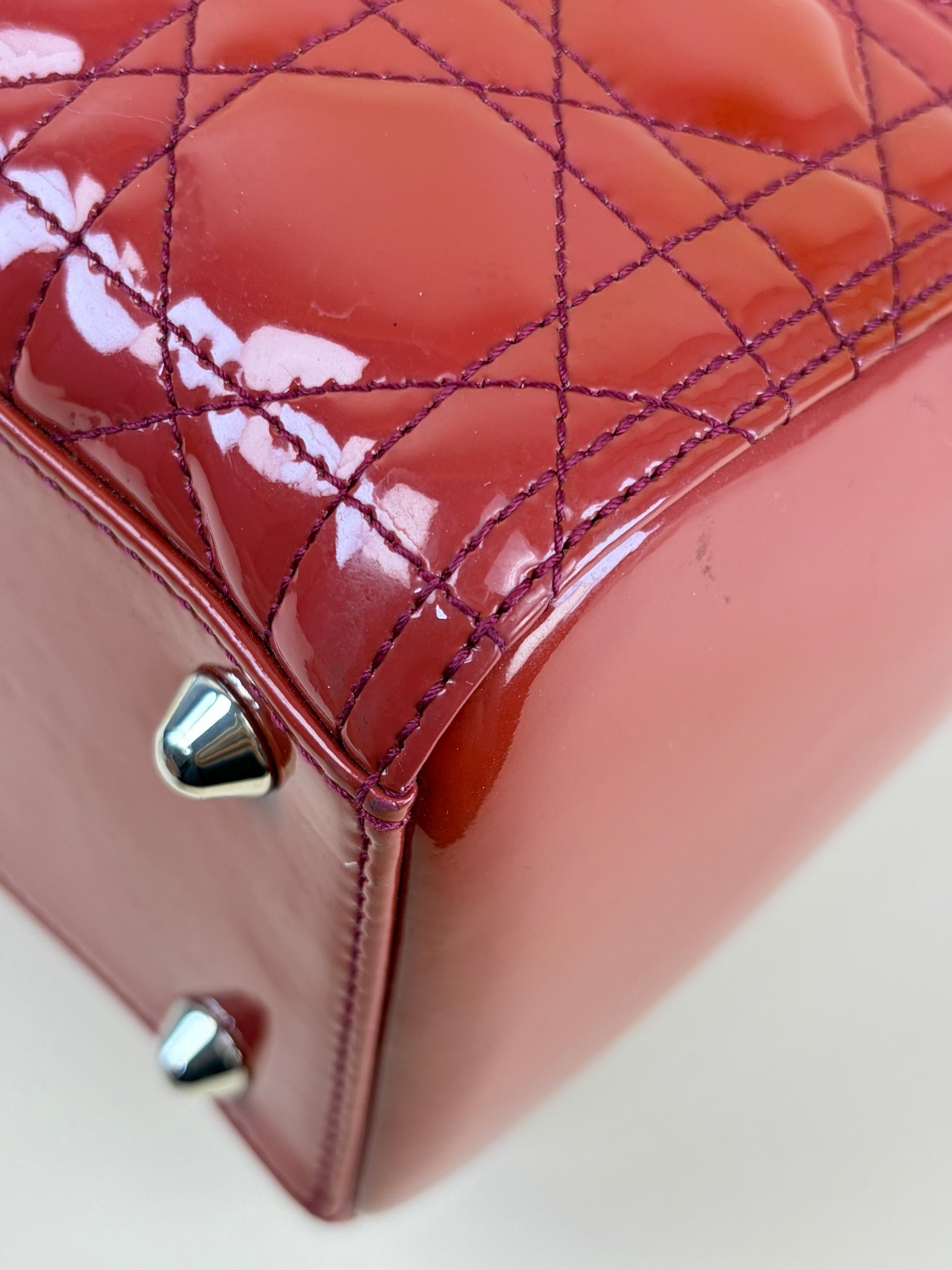 Christian Dior red Lady Dior Large Bag