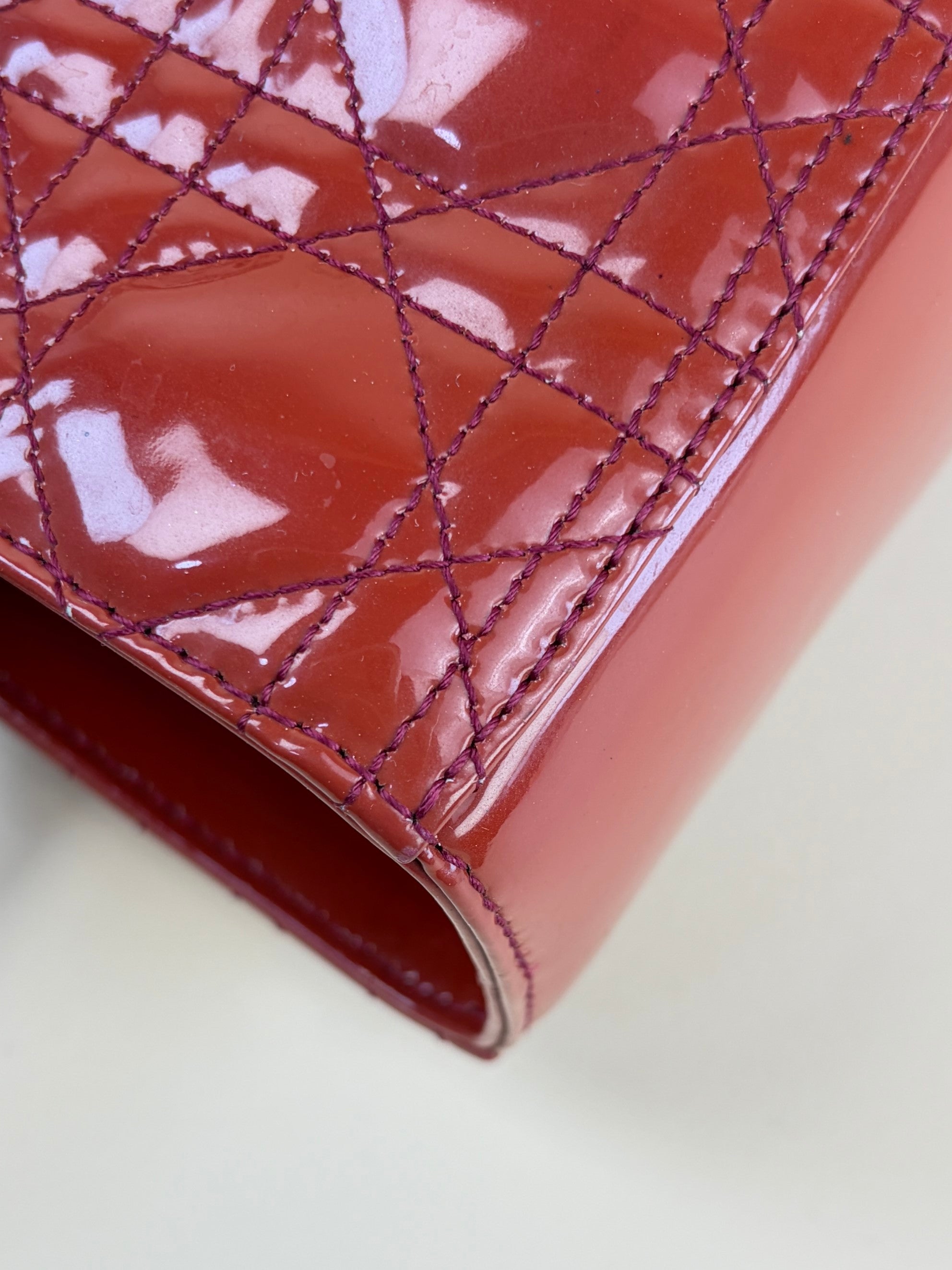 Christian Dior red Lady Dior Large Bag