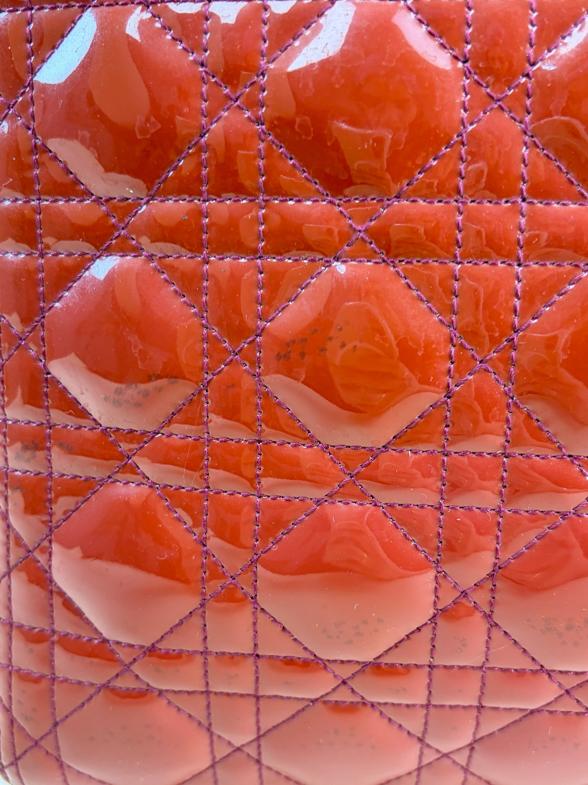 Christian Dior red Lady Dior Large Bag