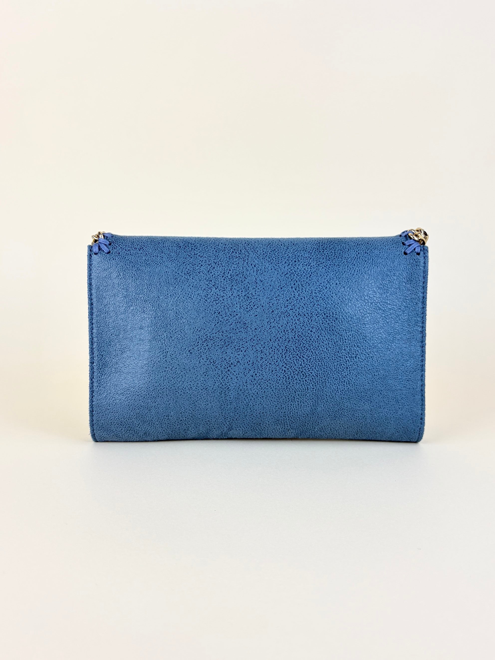 Stella McCartney feather blue Falabella wallet crossbody bag