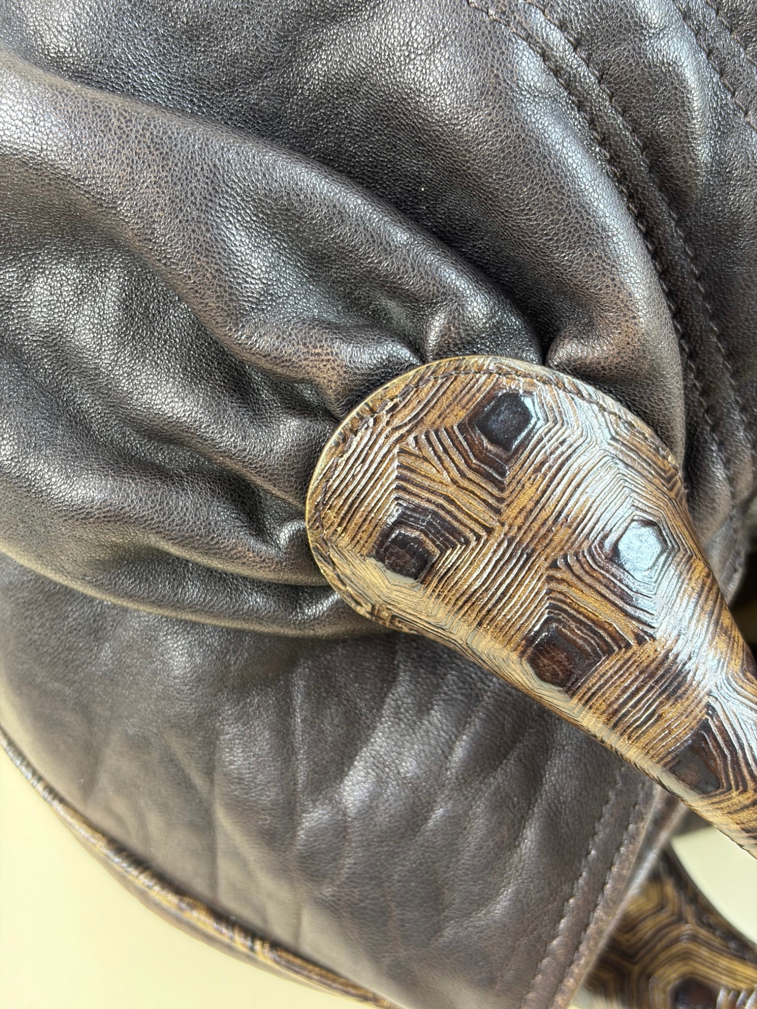 Fendi spy ff zucca and brown hobo bag