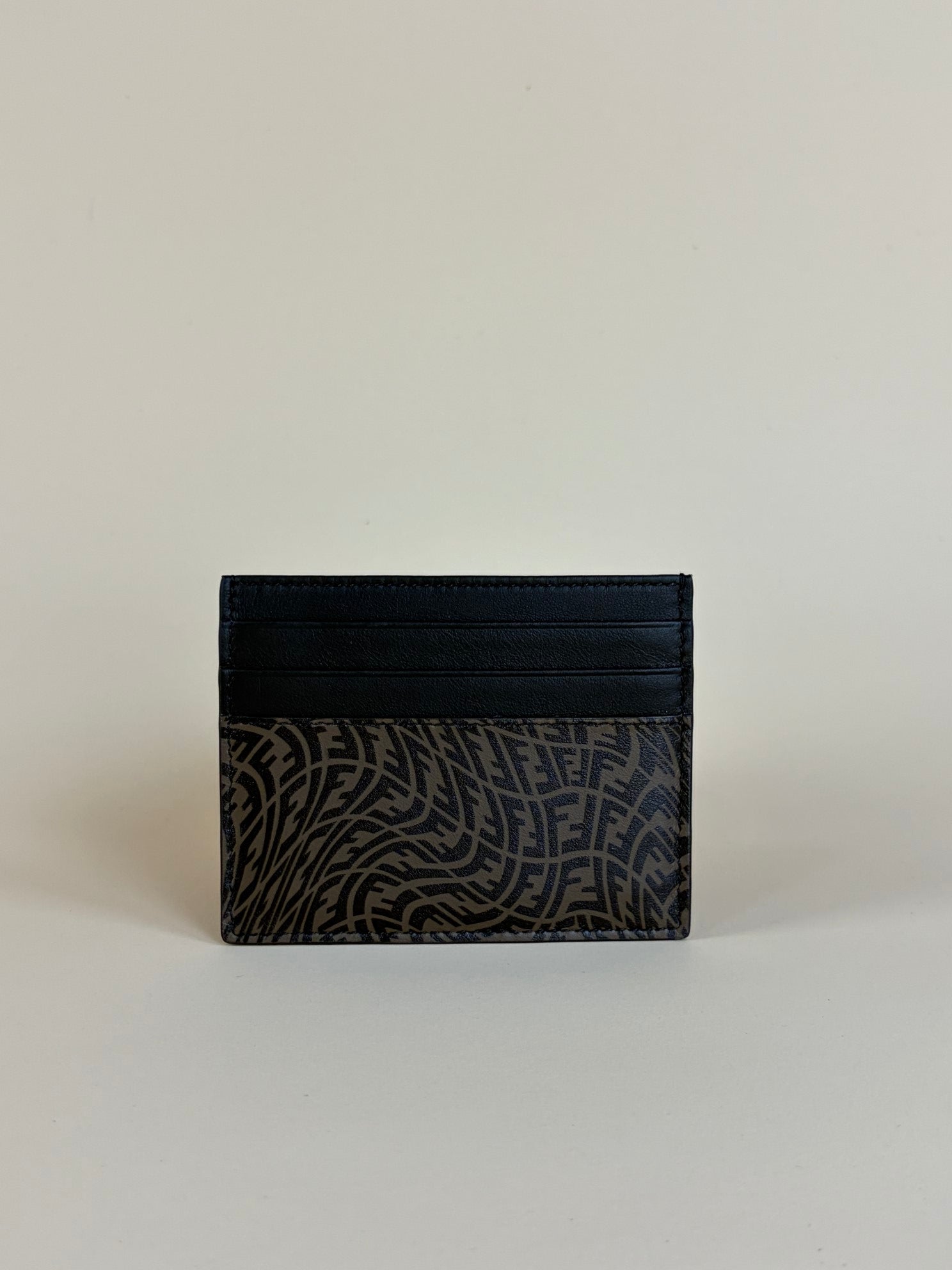 Fendi Brown FF Logo Water Vertigo Card Holder