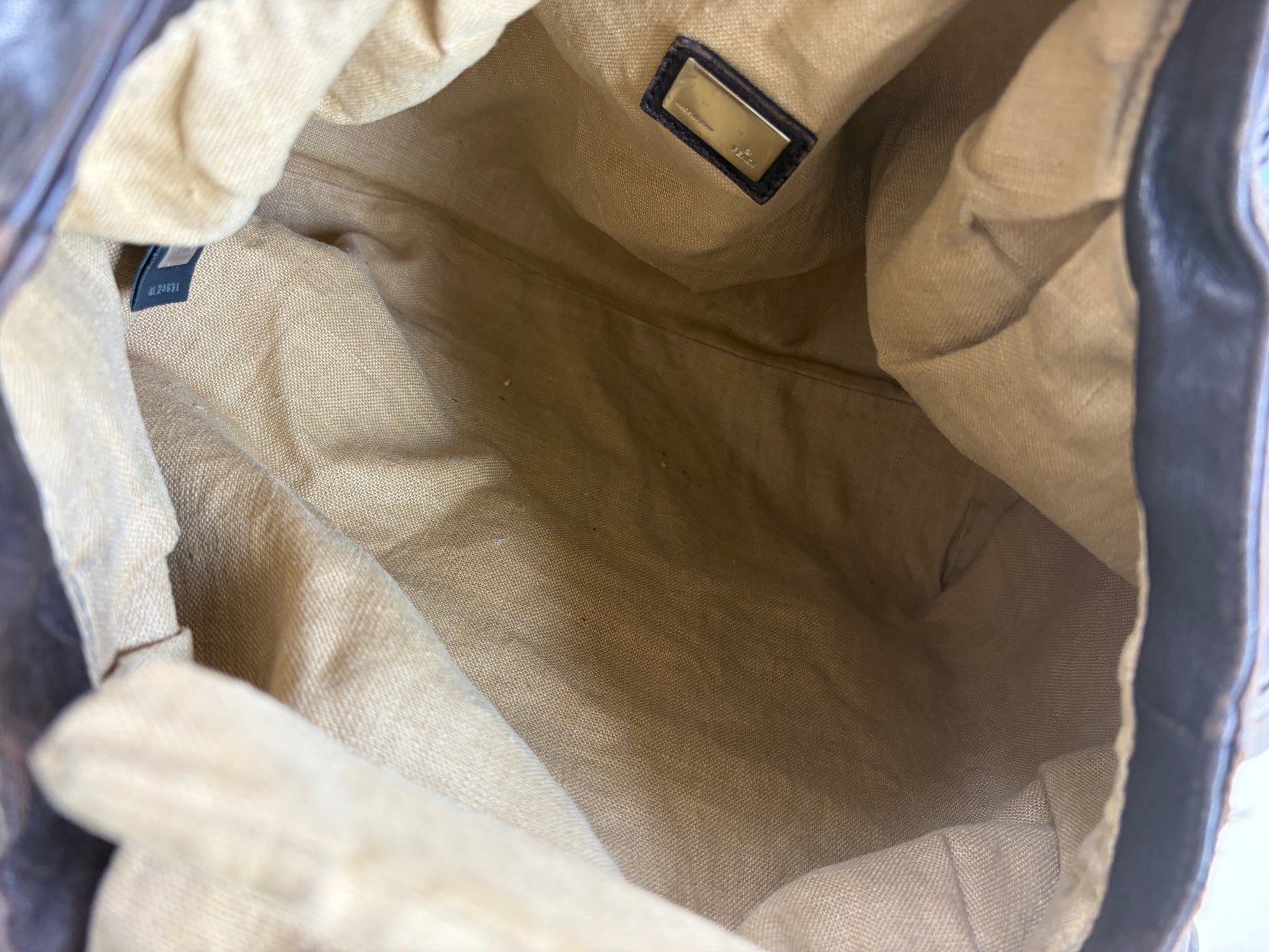 Fendi spy ff zucca and brown hobo bag