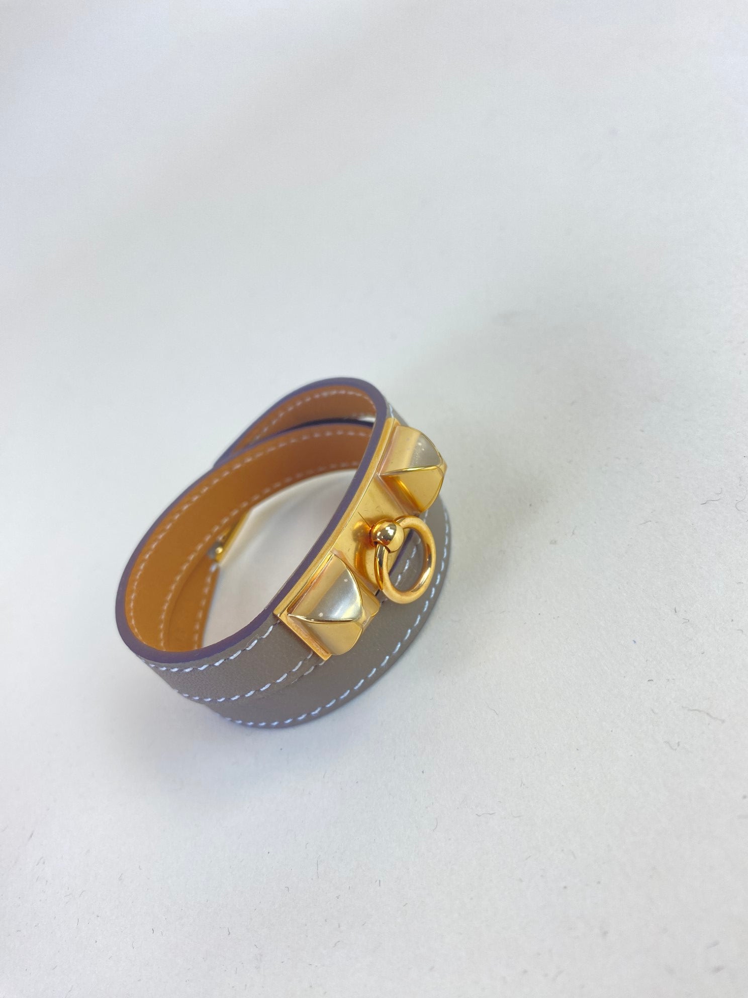 Hermes Etoupe Rivale Double Tour Bracelet