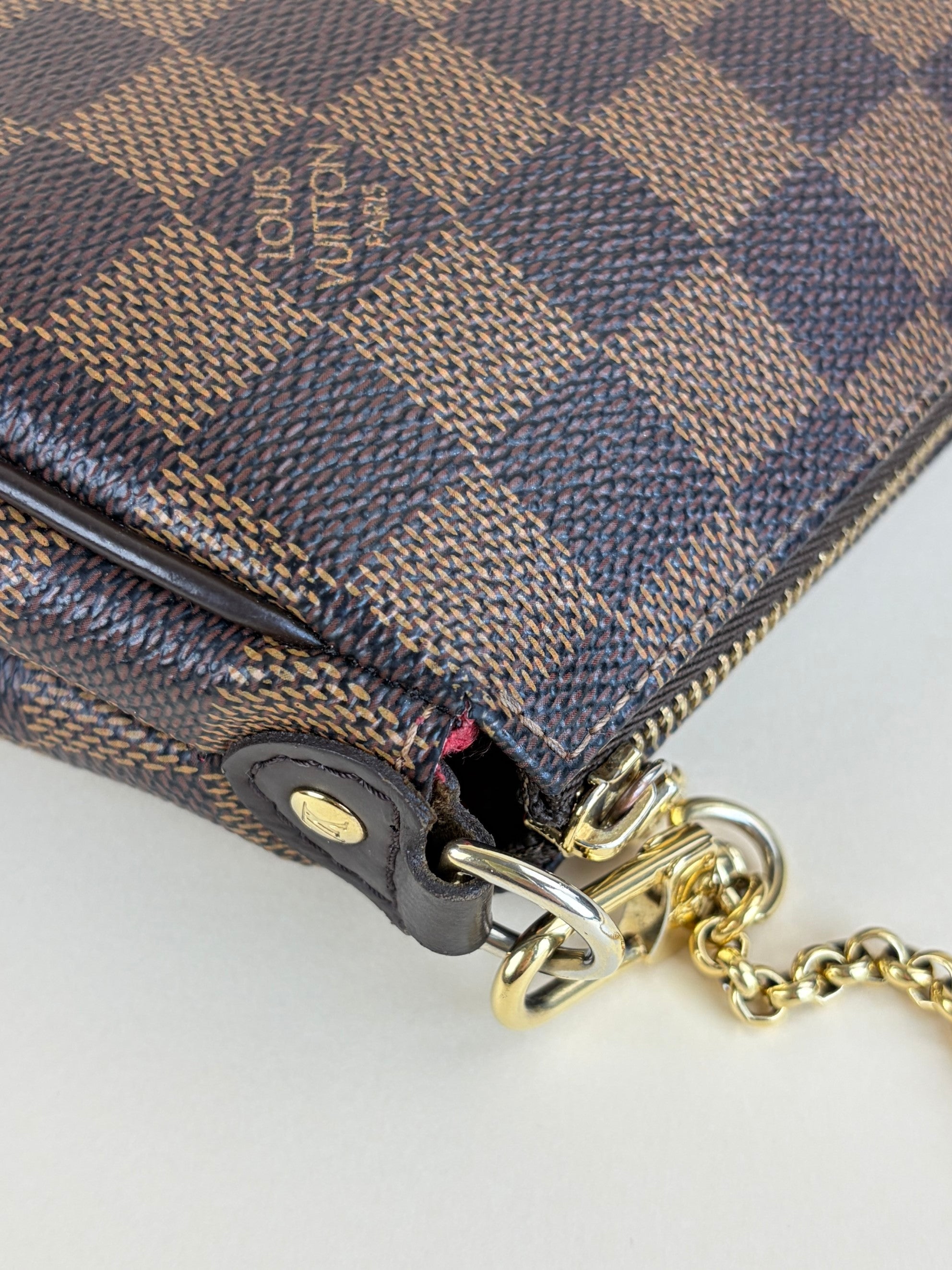 louis Vuitton Damier ebene canvas Eva clutch bag