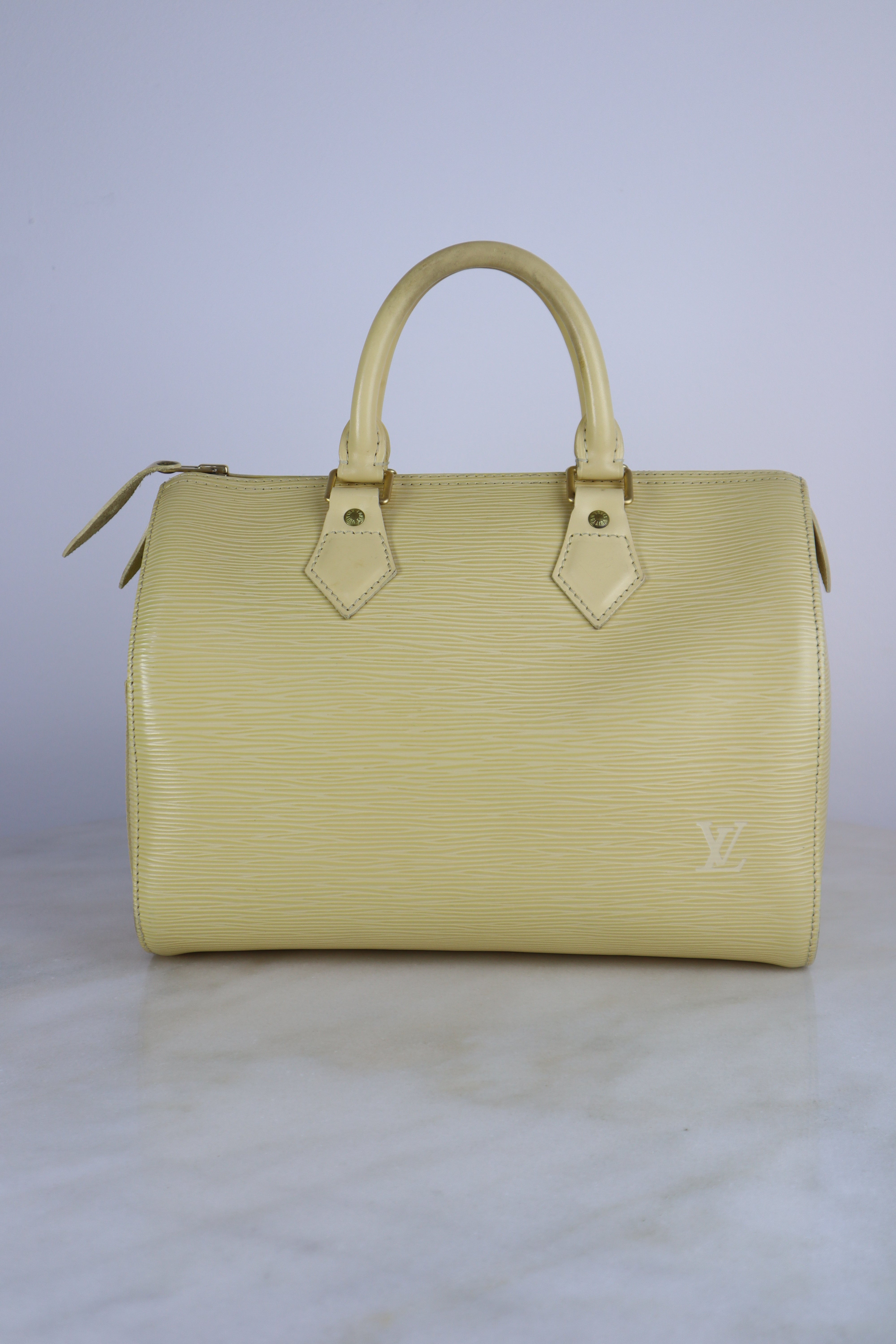 Louis Vuitton Yellow Speedy 25 Satchel Top Handle Bag