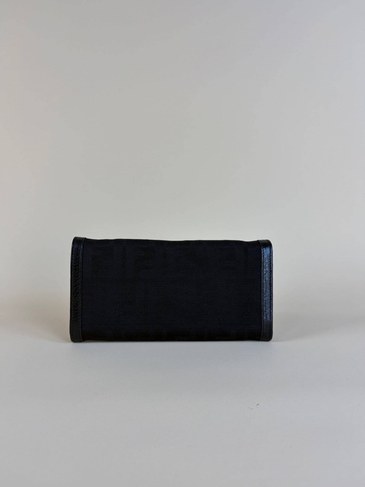 Fendi Black Zucchino Continental Wallet