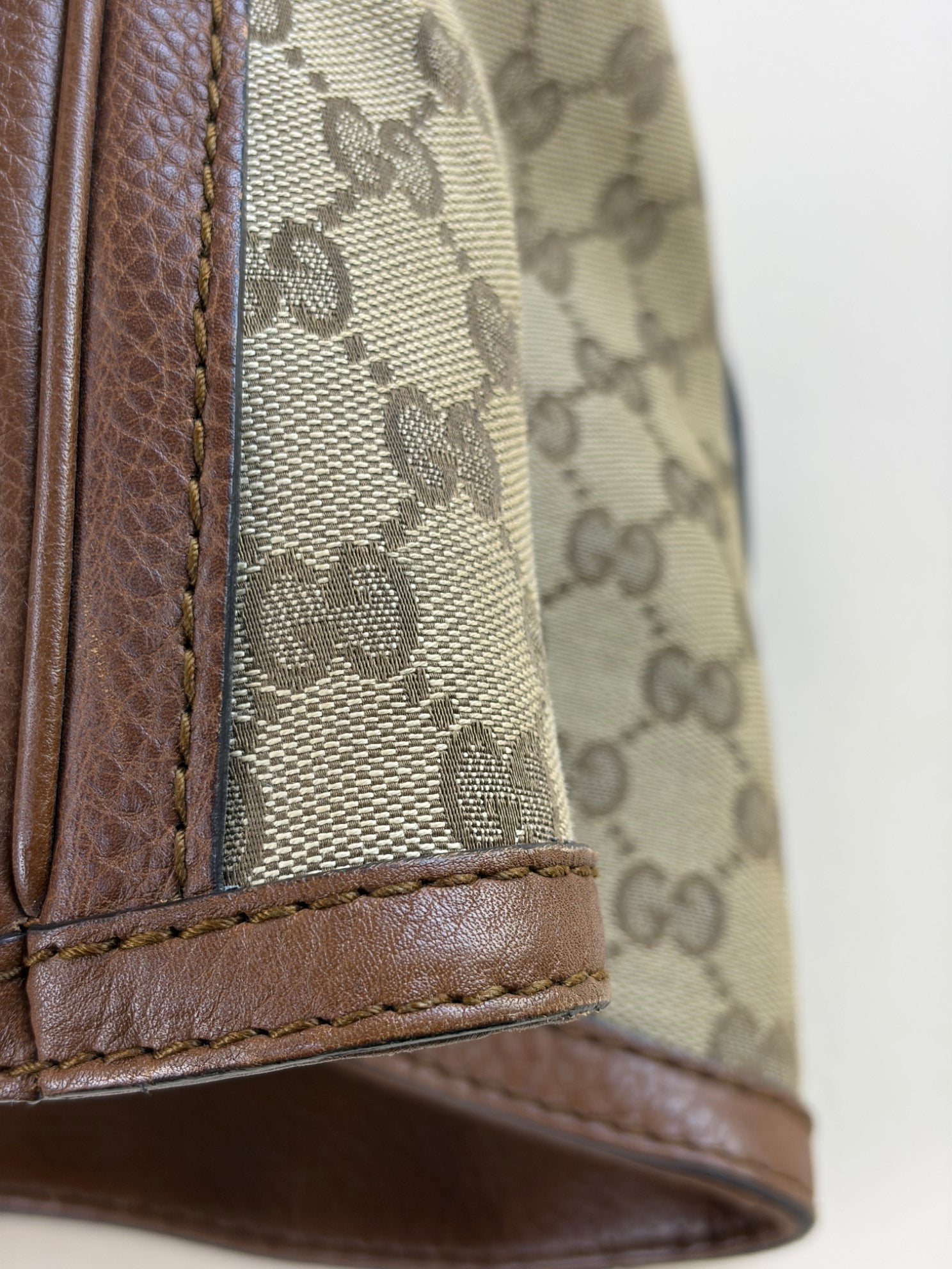 Gucci beige Bella tote bag bamboo brown leather