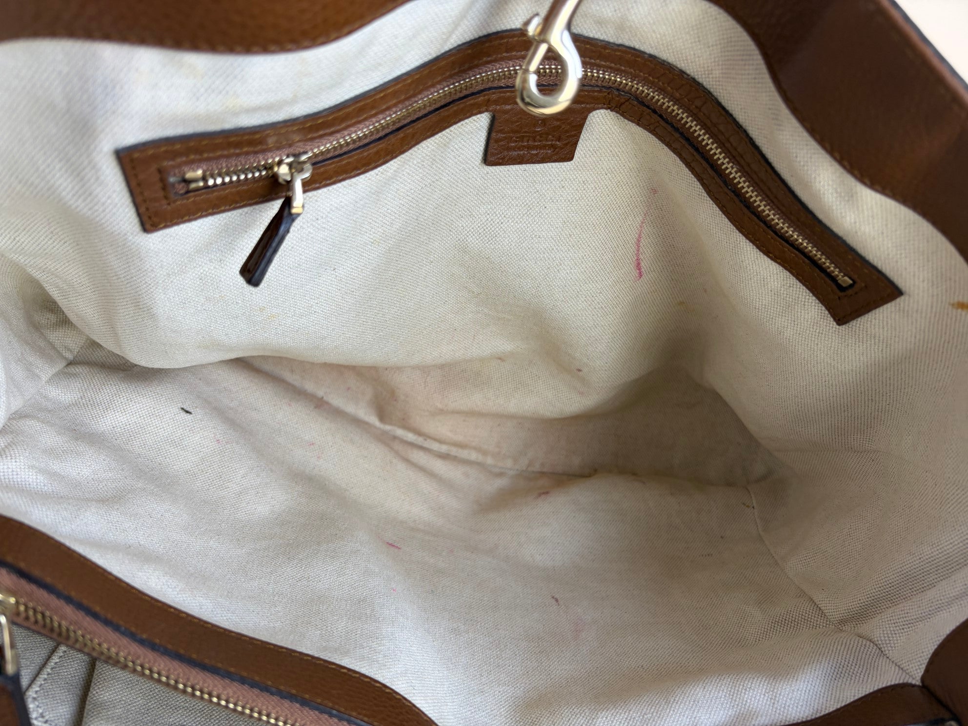 Gucci beige Bella tote bag bamboo brown leather