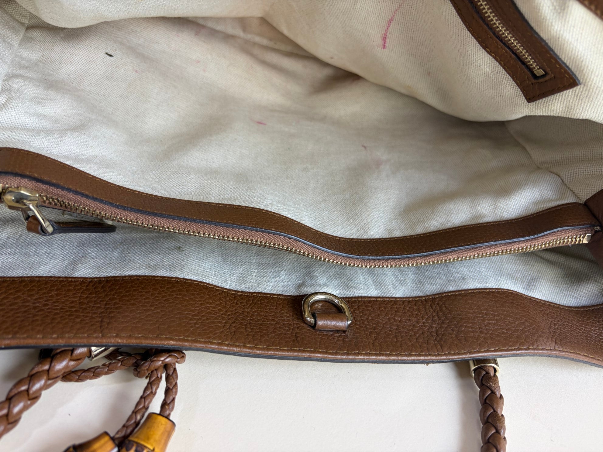 Gucci beige Bella tote bag bamboo brown leather