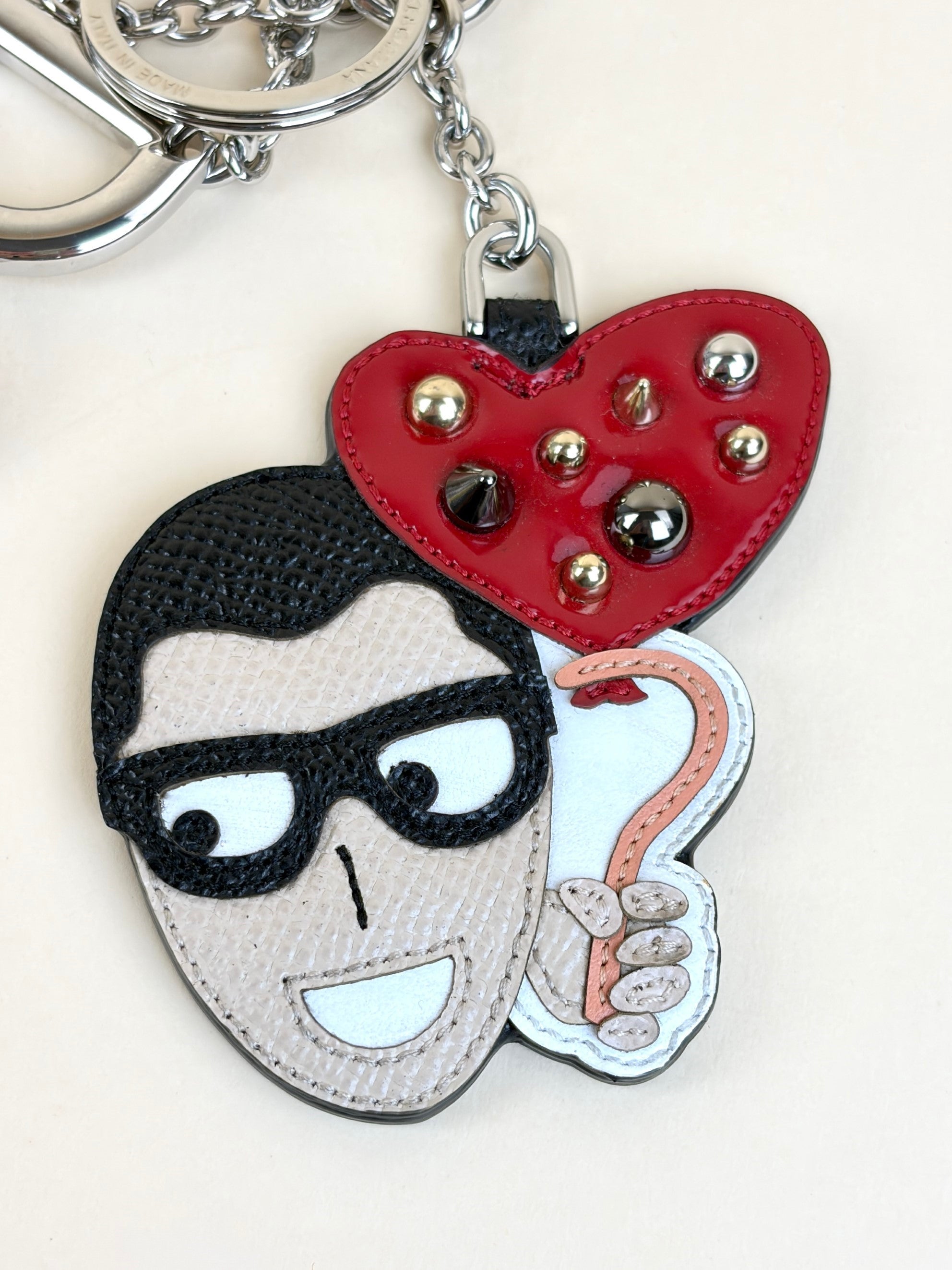 dolce Gabbana keychain leather Dominico Stefano and DG logo