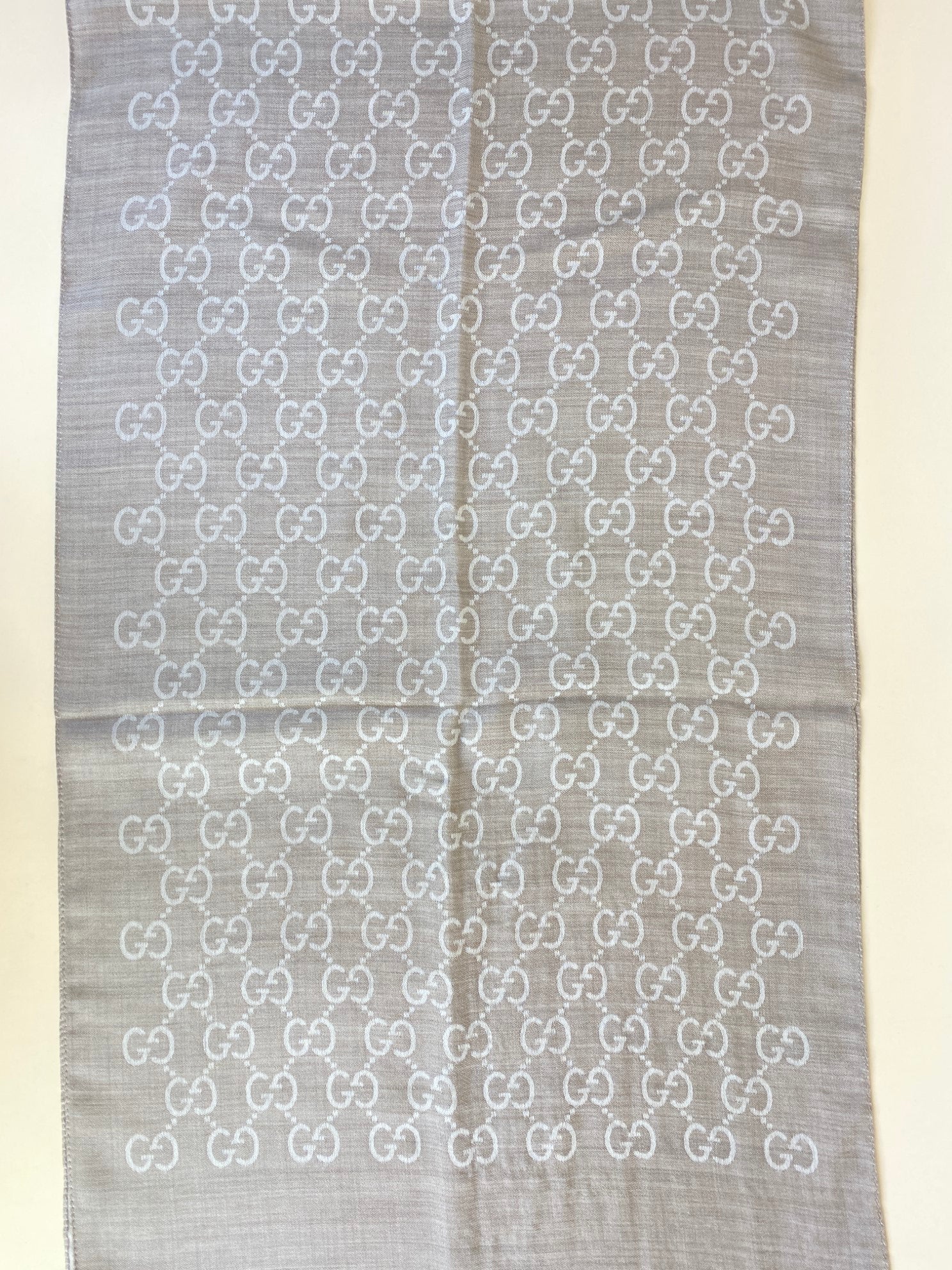 Gucci Sand GG Monogram Silk Scarf