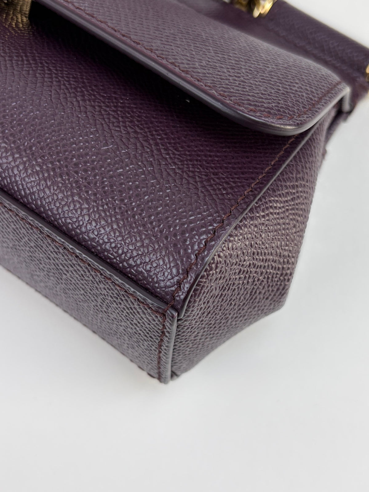 Dolce & Gabbana Burgundy dauphine calfskin Sicily mini handbag