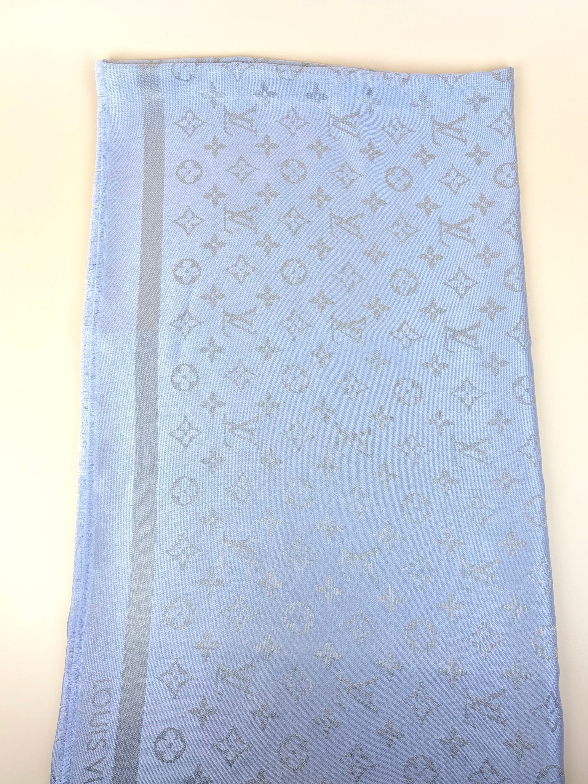 louis Vuitton euro grey monogram shine shawl