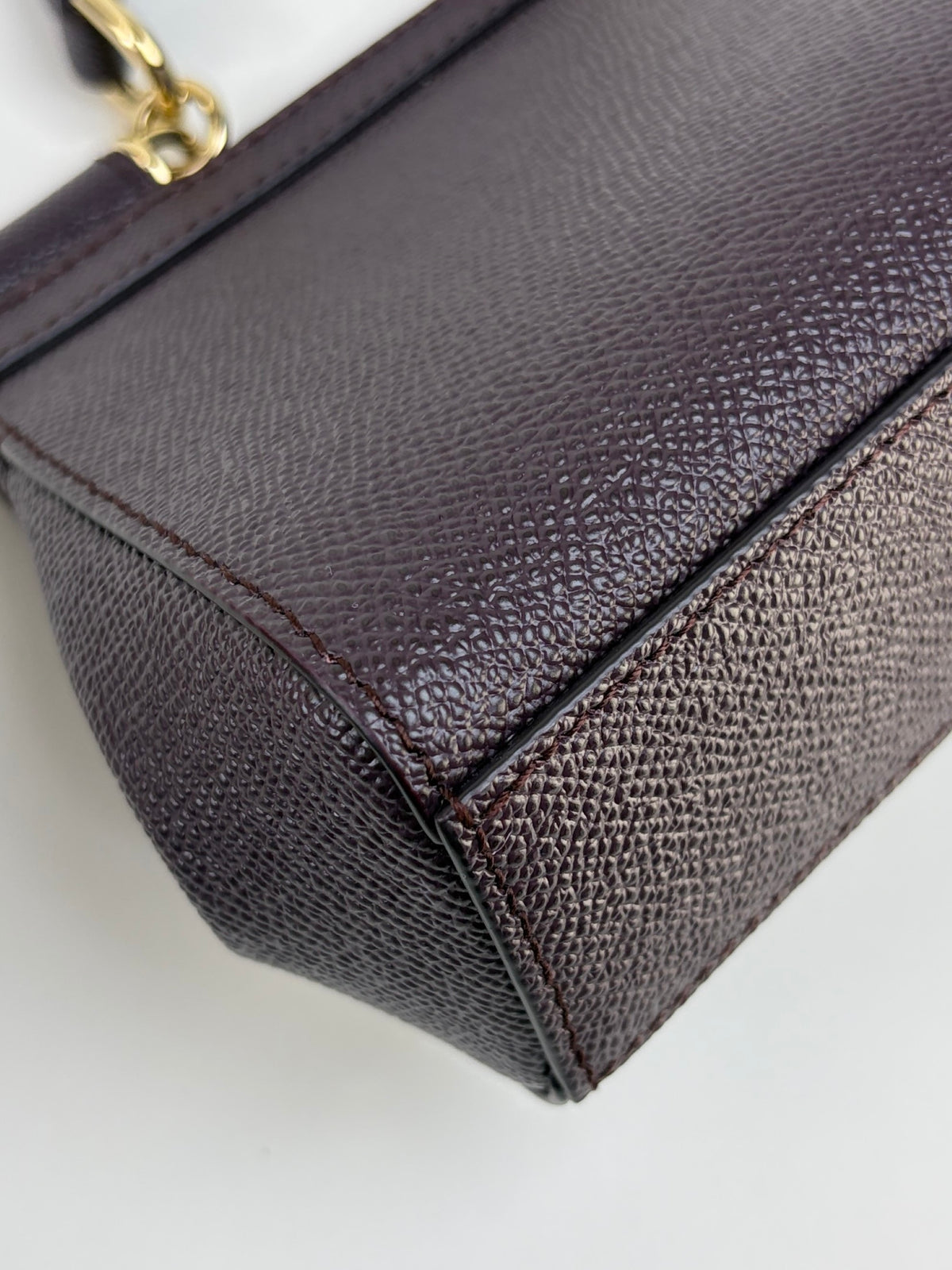 Dolce & Gabbana Burgundy dauphine calfskin Sicily mini handbag