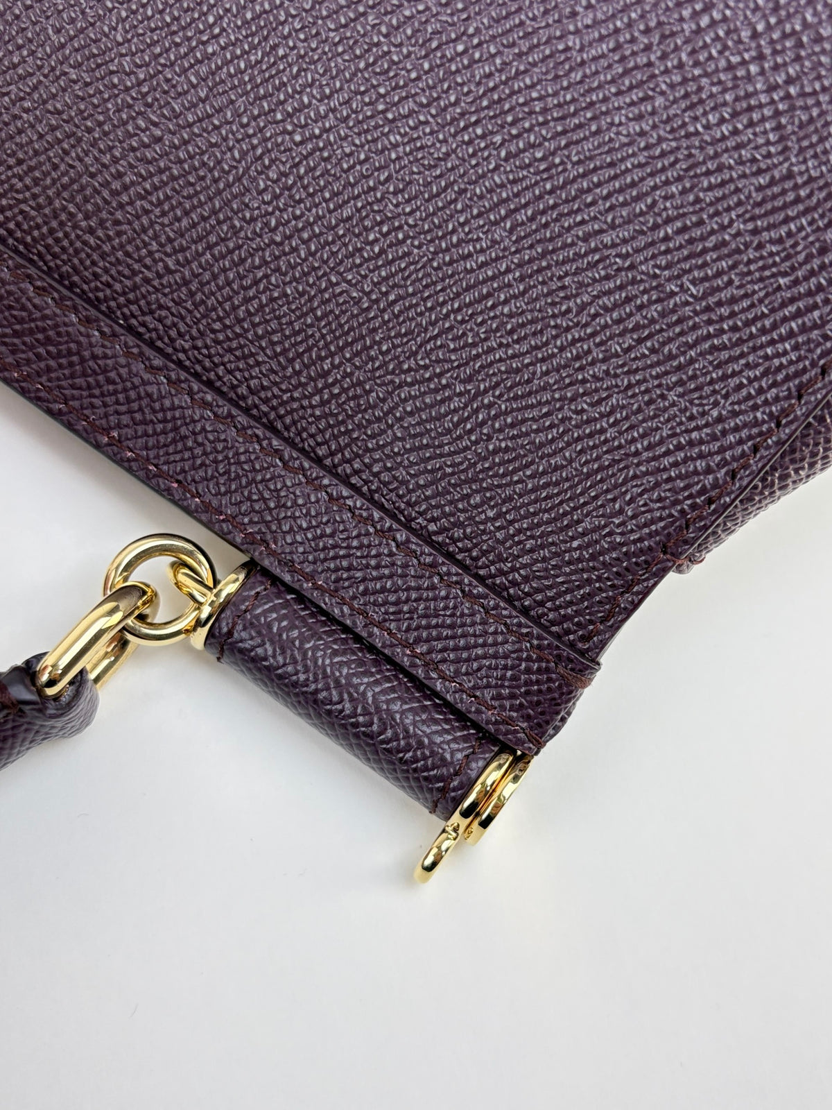 Dolce & Gabbana Burgundy dauphine calfskin Sicily mini handbag