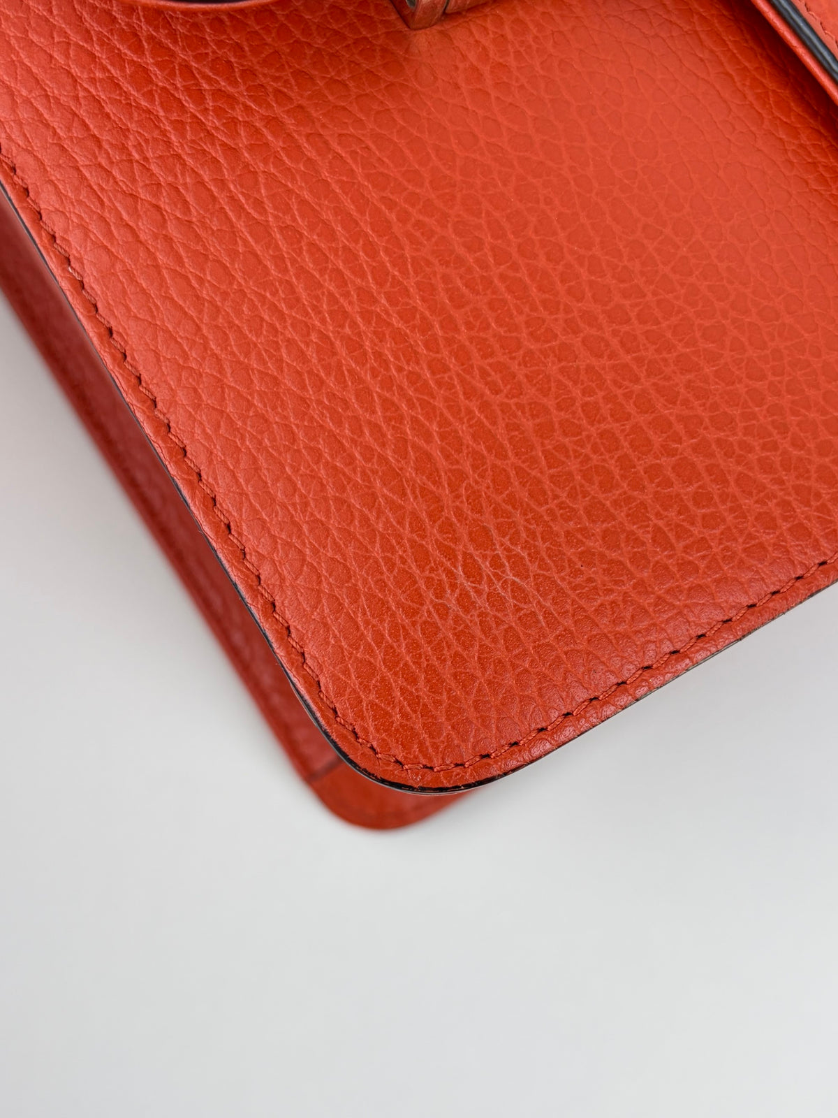 Gucci orange calfskin leather interlocking G shoulder bag