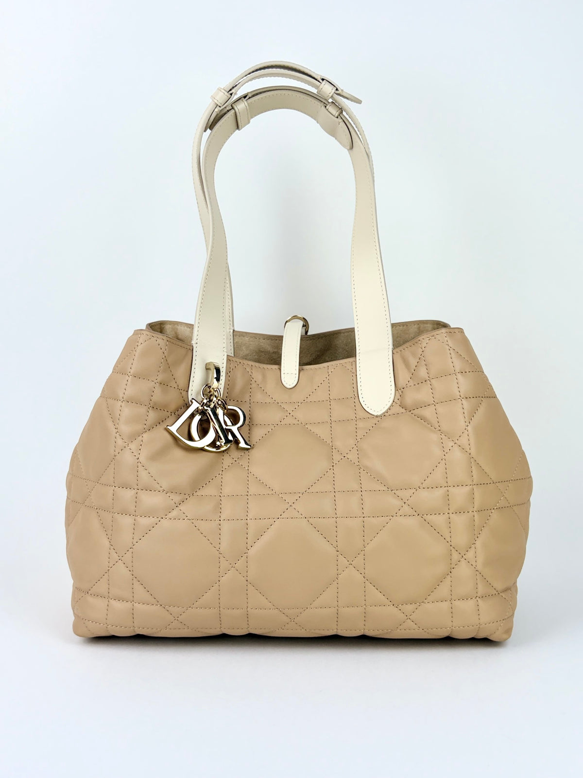 Dior biscuit and trench beige macro cannage calfskin medium Dior toujours bag