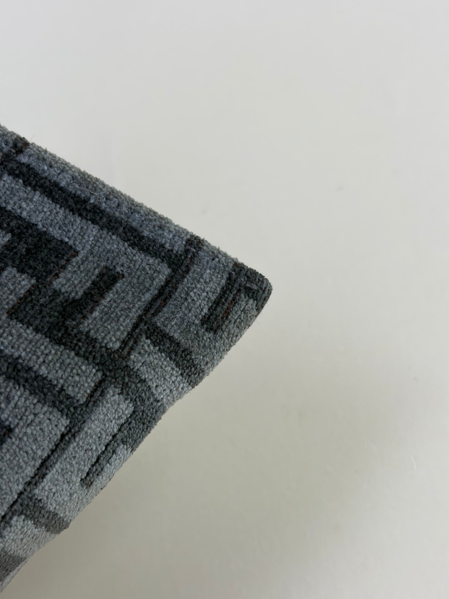 Fendi Grey Logo Plaque Monogram Jacquard Fabric Large Pouch