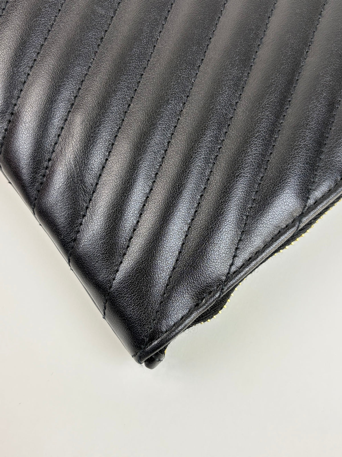 ysl black Cassandra matelassé document holder