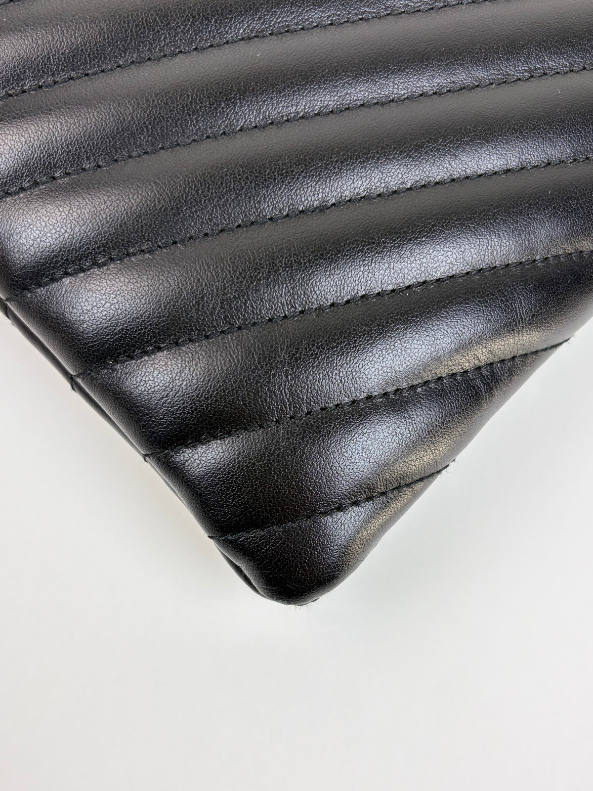 ysl black Cassandra matelassé document holder