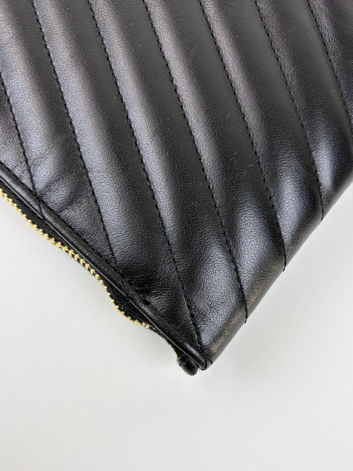 ysl black Cassandra matelassé document holder