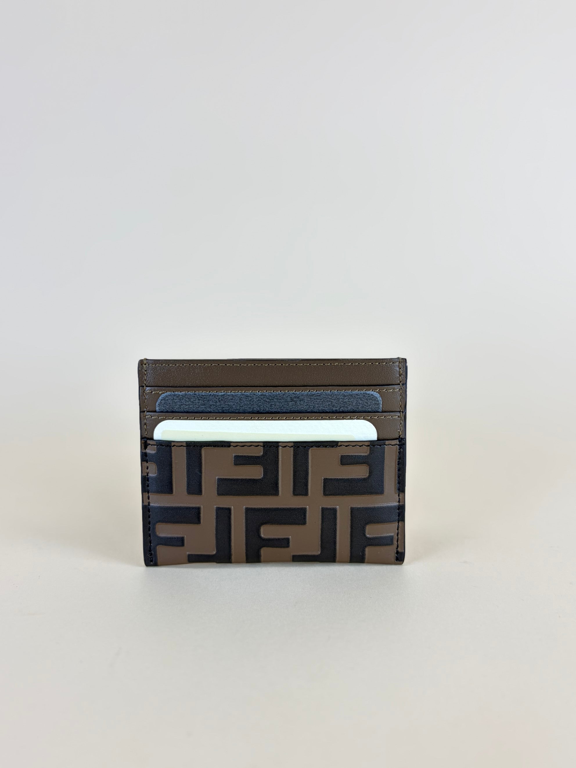 Fendi Brown FF Diamonds Card Case