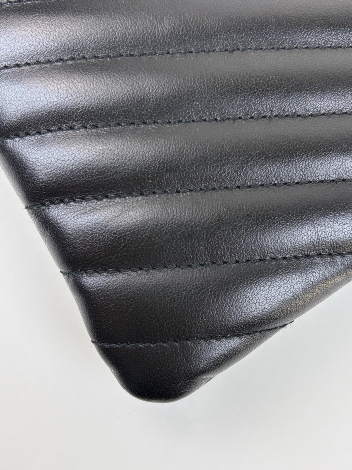ysl black Cassandra matelassé document holder