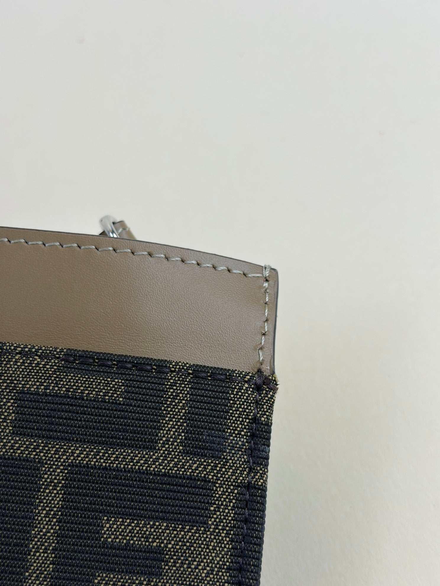 Fendi Brown FF Jacquard Fabric Large Flat Pouch