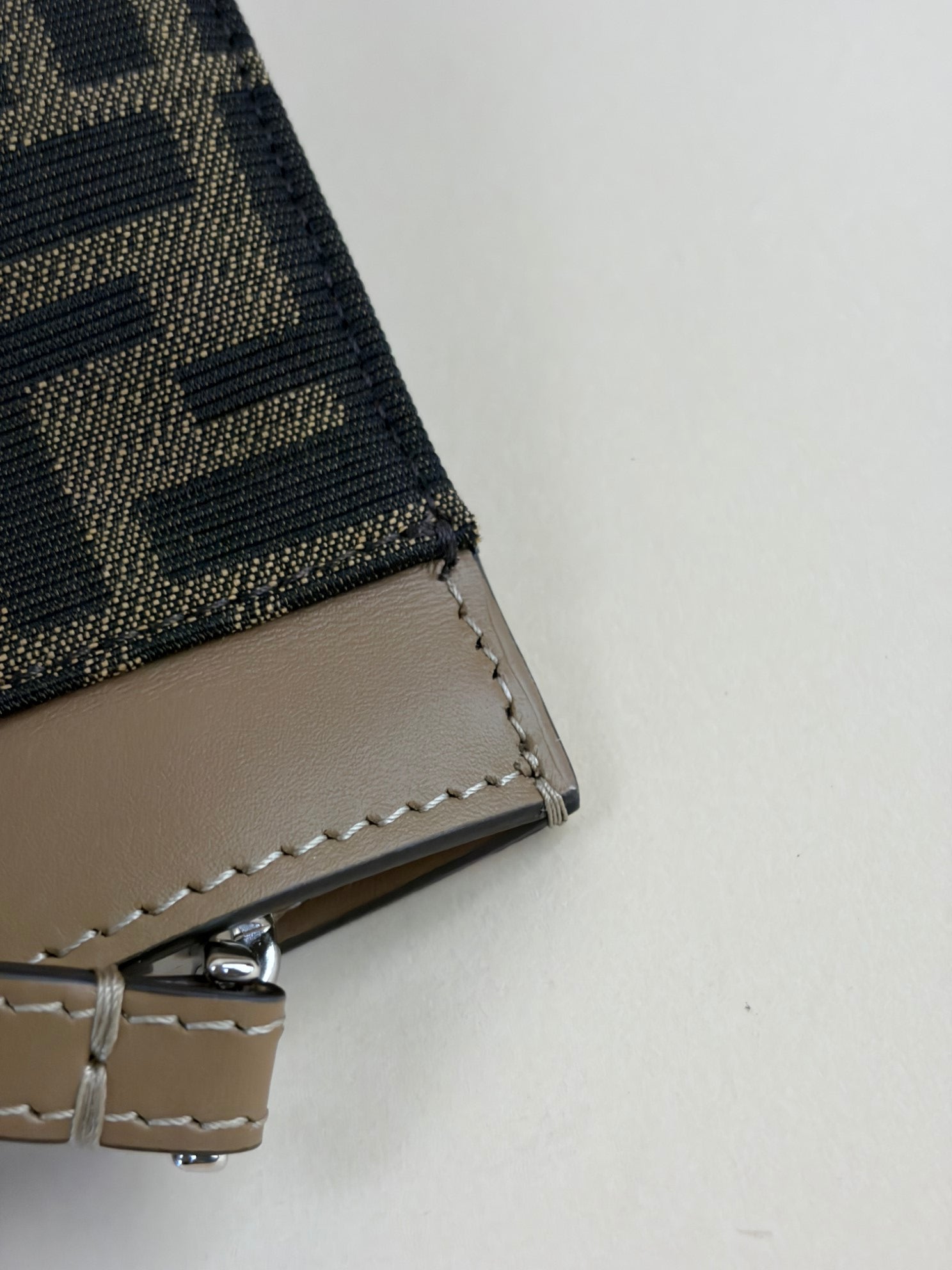 Fendi Brown FF Jacquard Fabric Large Flat Pouch