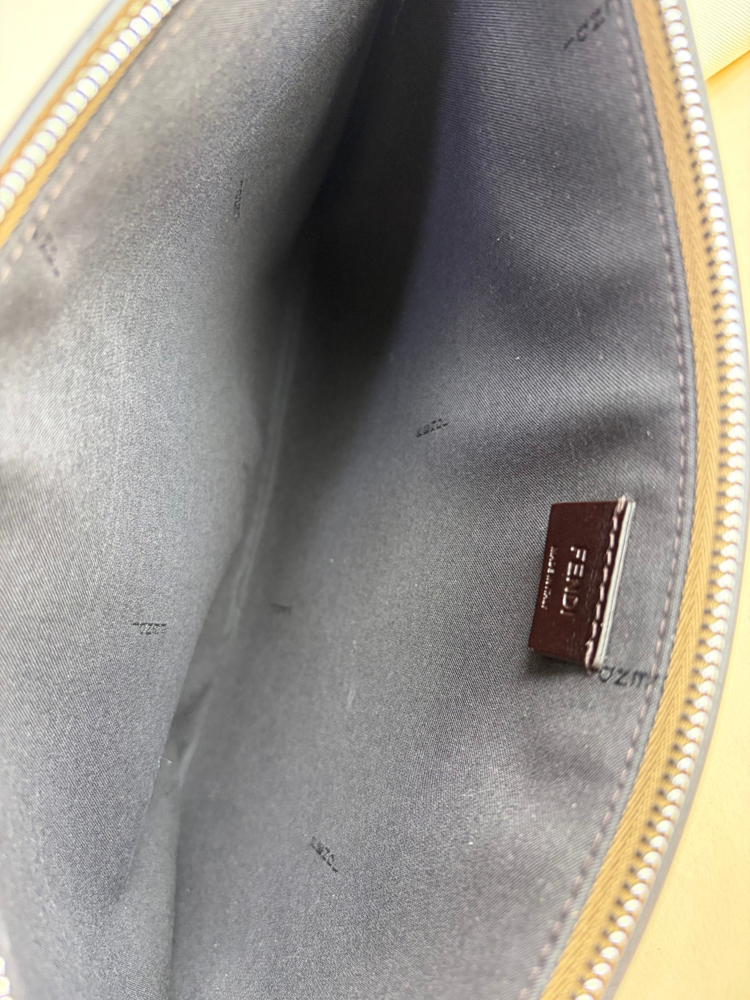 Fendi Brown FF Jacquard Fabric Large Flat Pouch