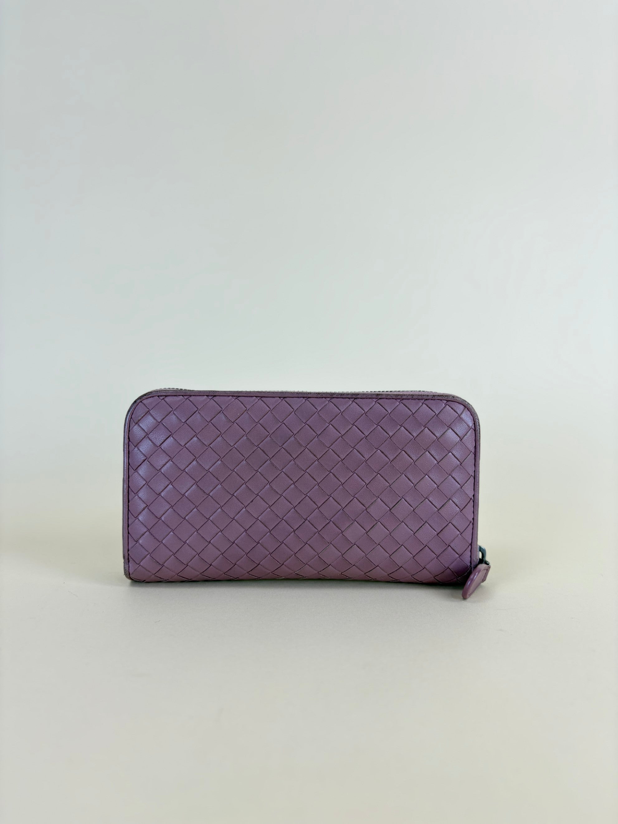 Bottega Veneta Rose Intrecciato Nappa leather Zip Around Wallet