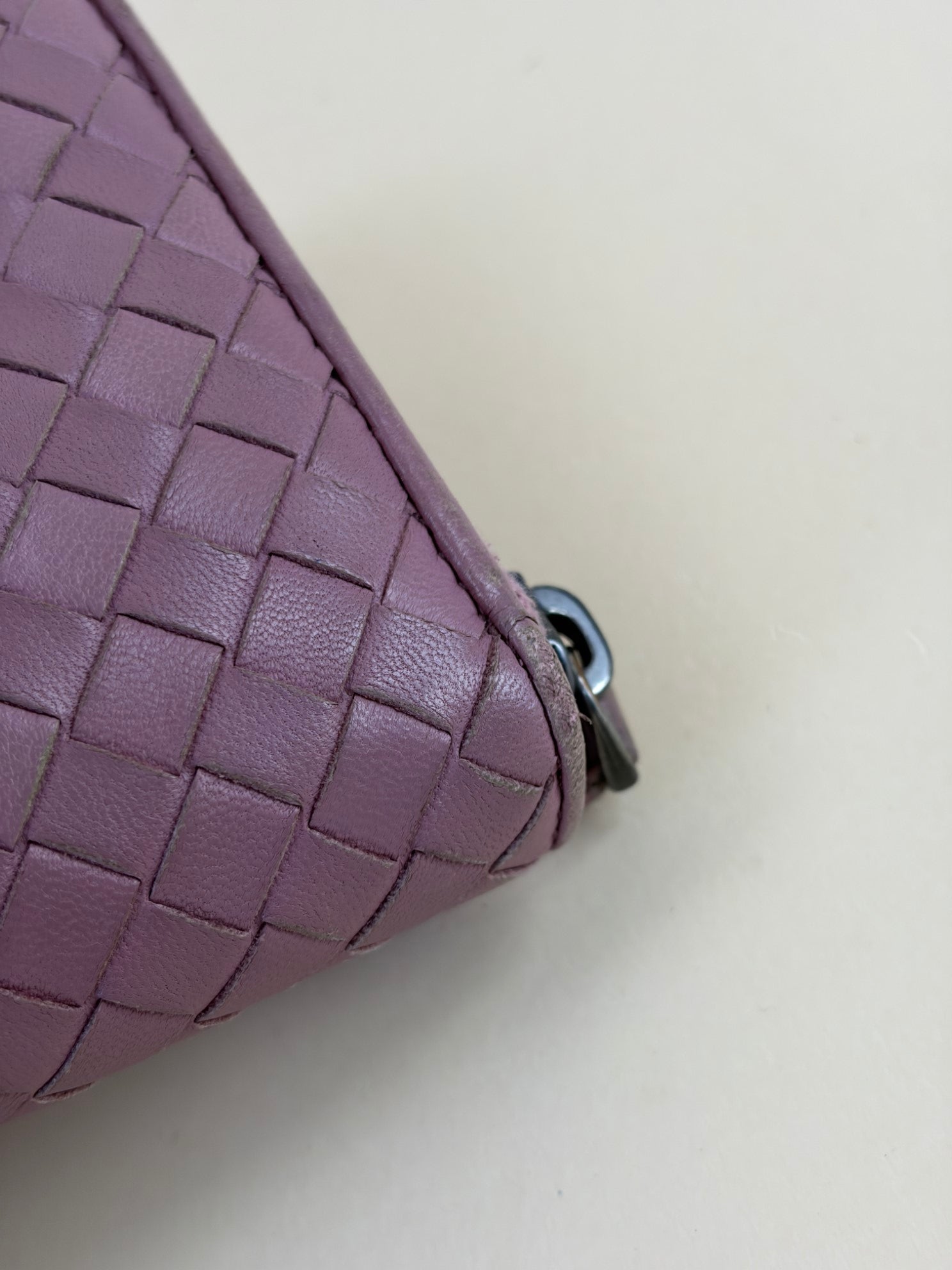 Bottega Veneta Rose Intrecciato Nappa leather Zip Around Wallet