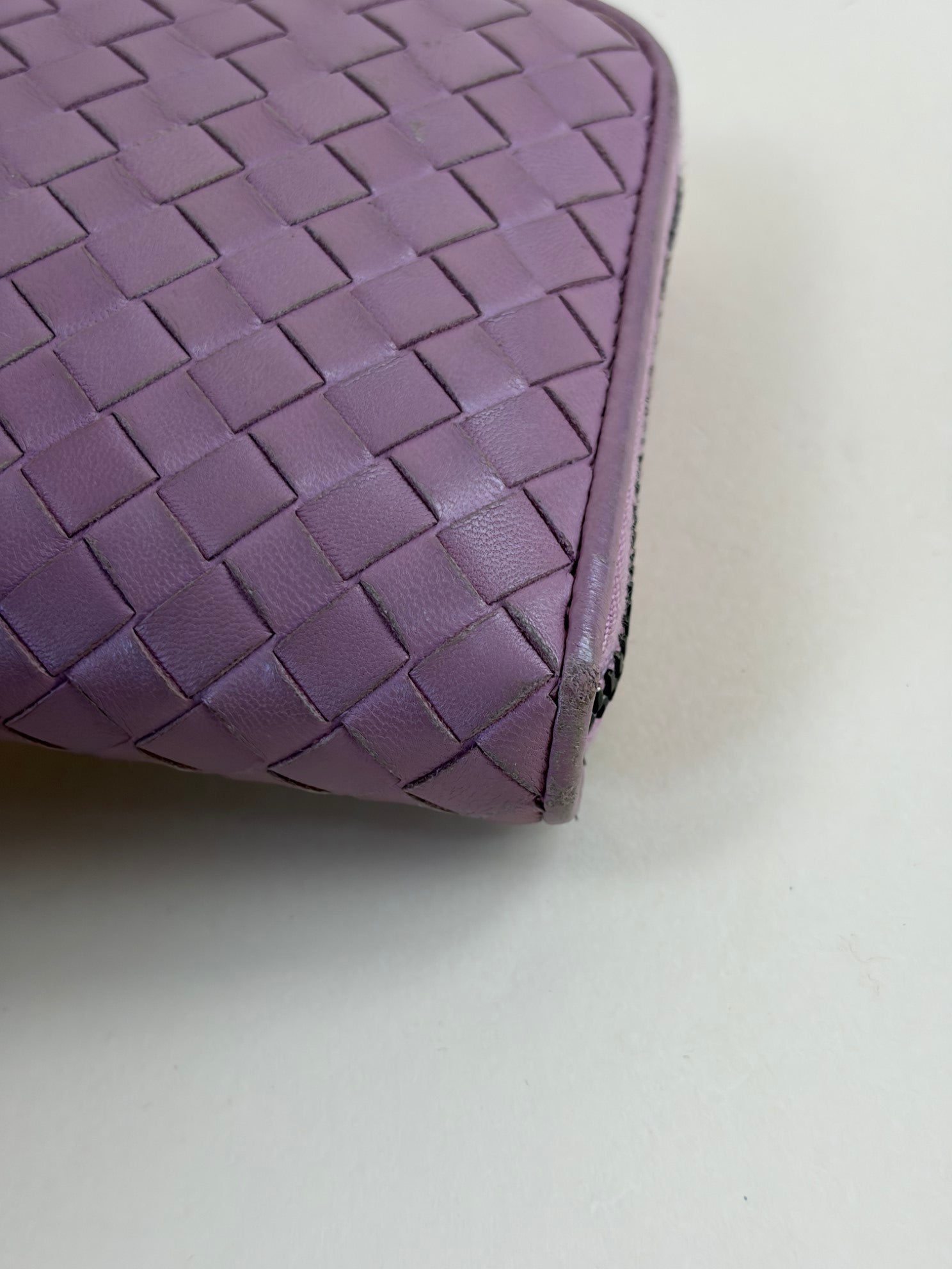 Bottega Veneta Rose Intrecciato Nappa leather Zip Around Wallet