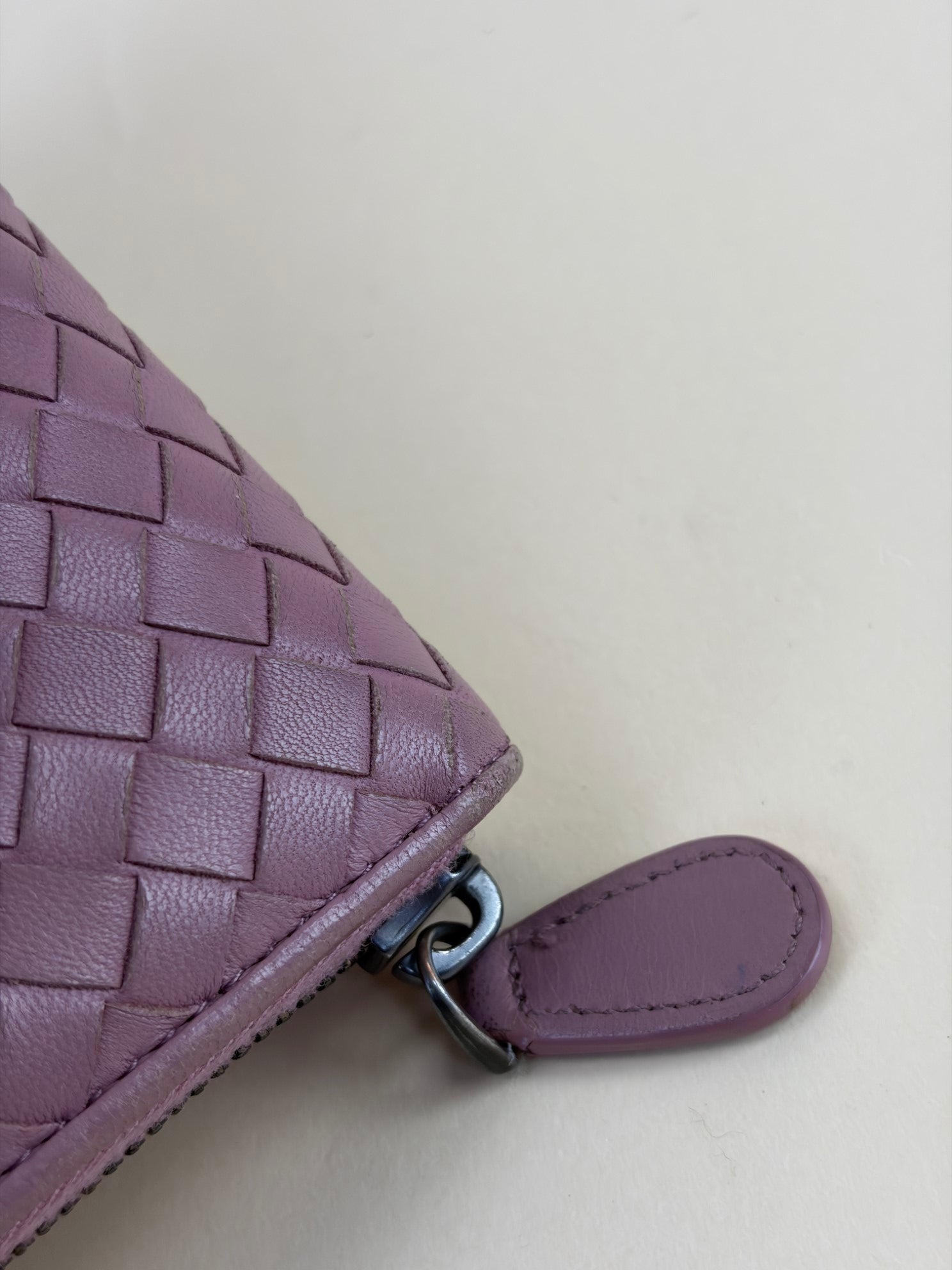 Bottega Veneta Rose Intrecciato Nappa leather Zip Around Wallet