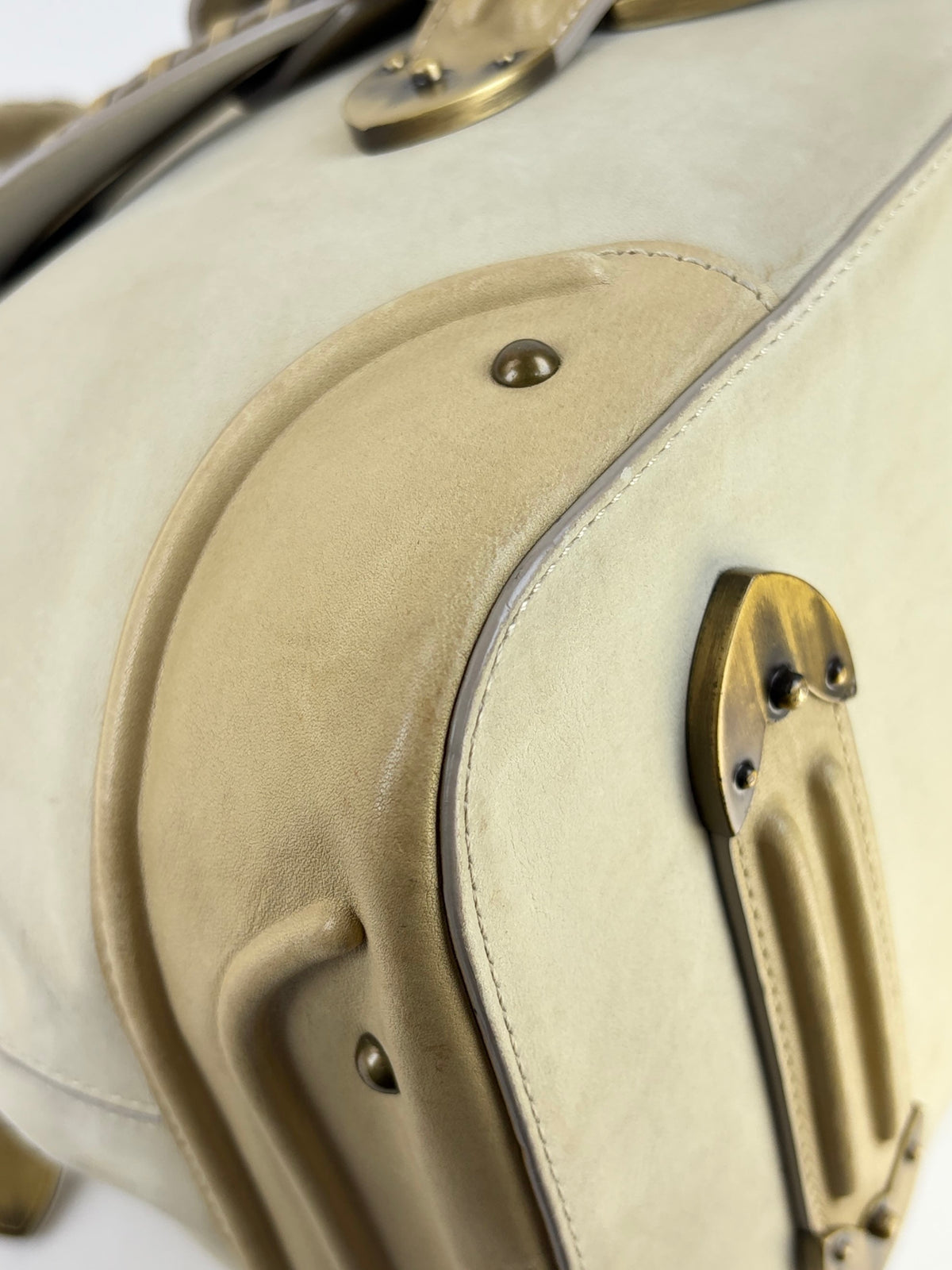 Dior ivory nubuck leather Jeanne medium frame shoulder bag