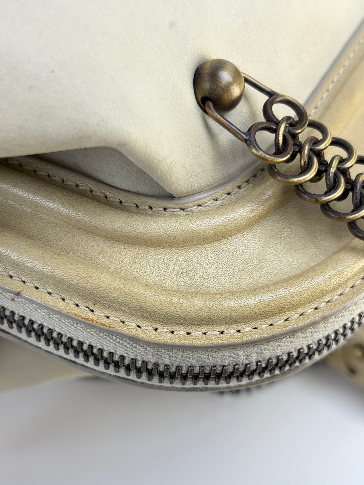Dior ivory nubuck leather Jeanne medium frame shoulder bag